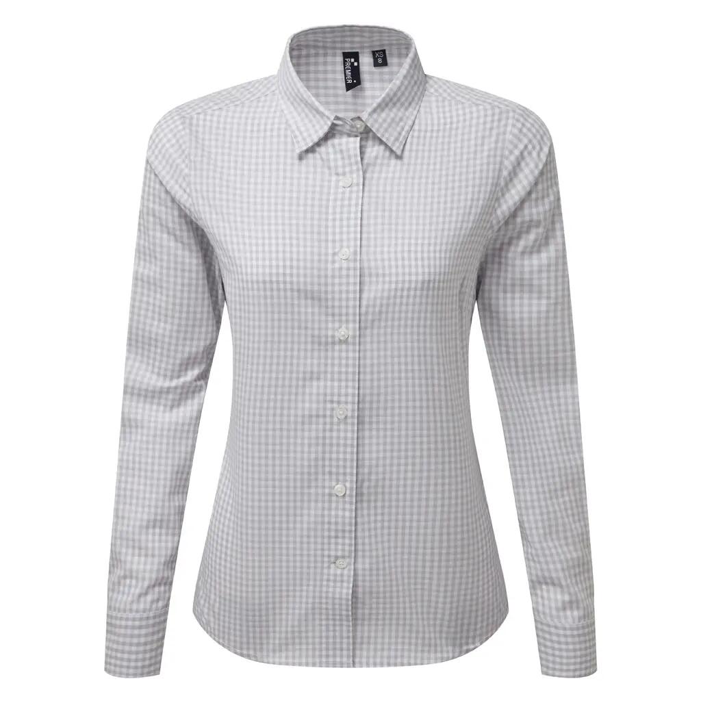 Premier Womens/Ladies Maxton Check Long Sleeve Shirt