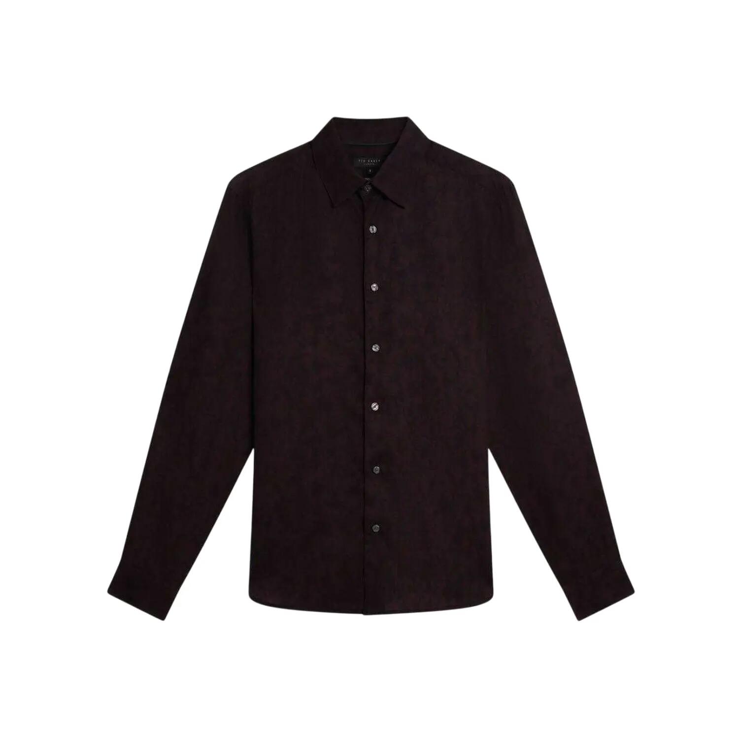 Ted Baker Mens Floral Collared Long-Sleeved Shirt