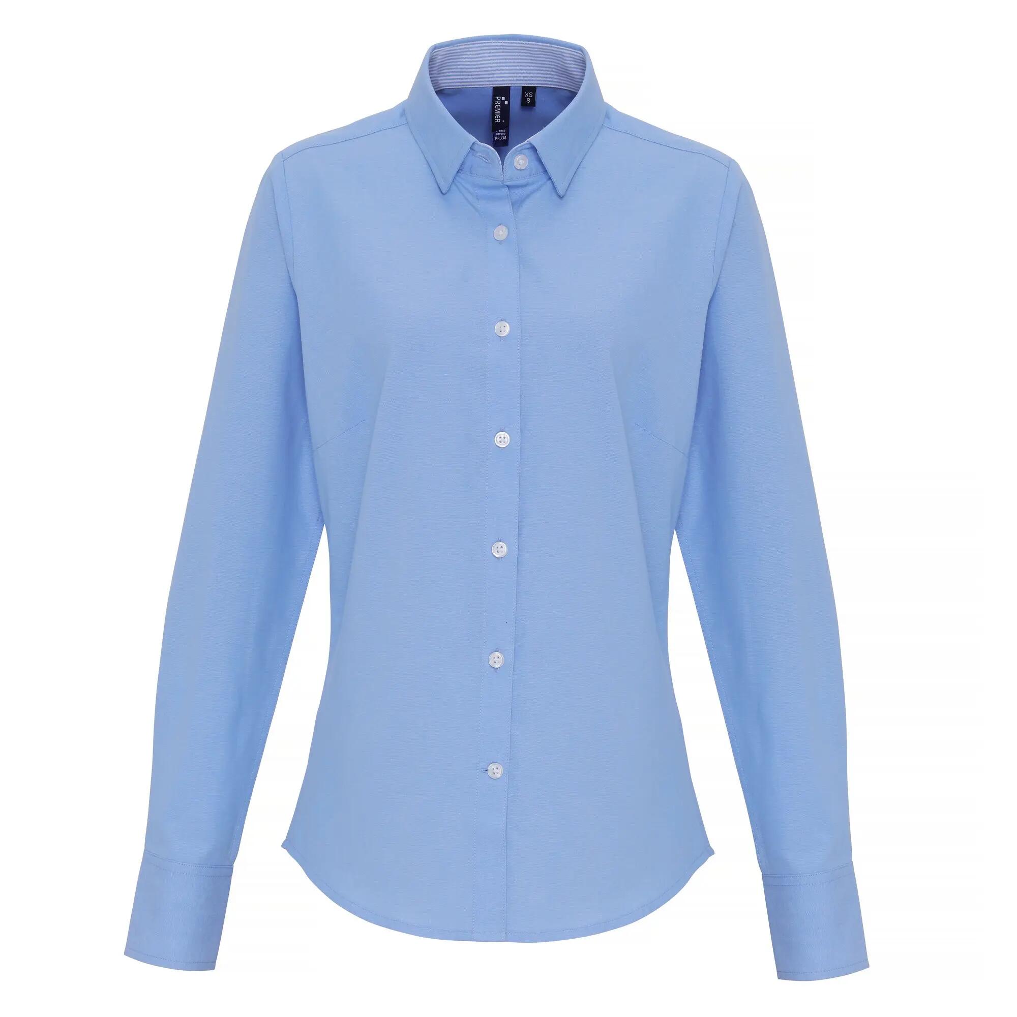Premier Womens/Ladies Cotton Rich Oxford Stripe Blouse