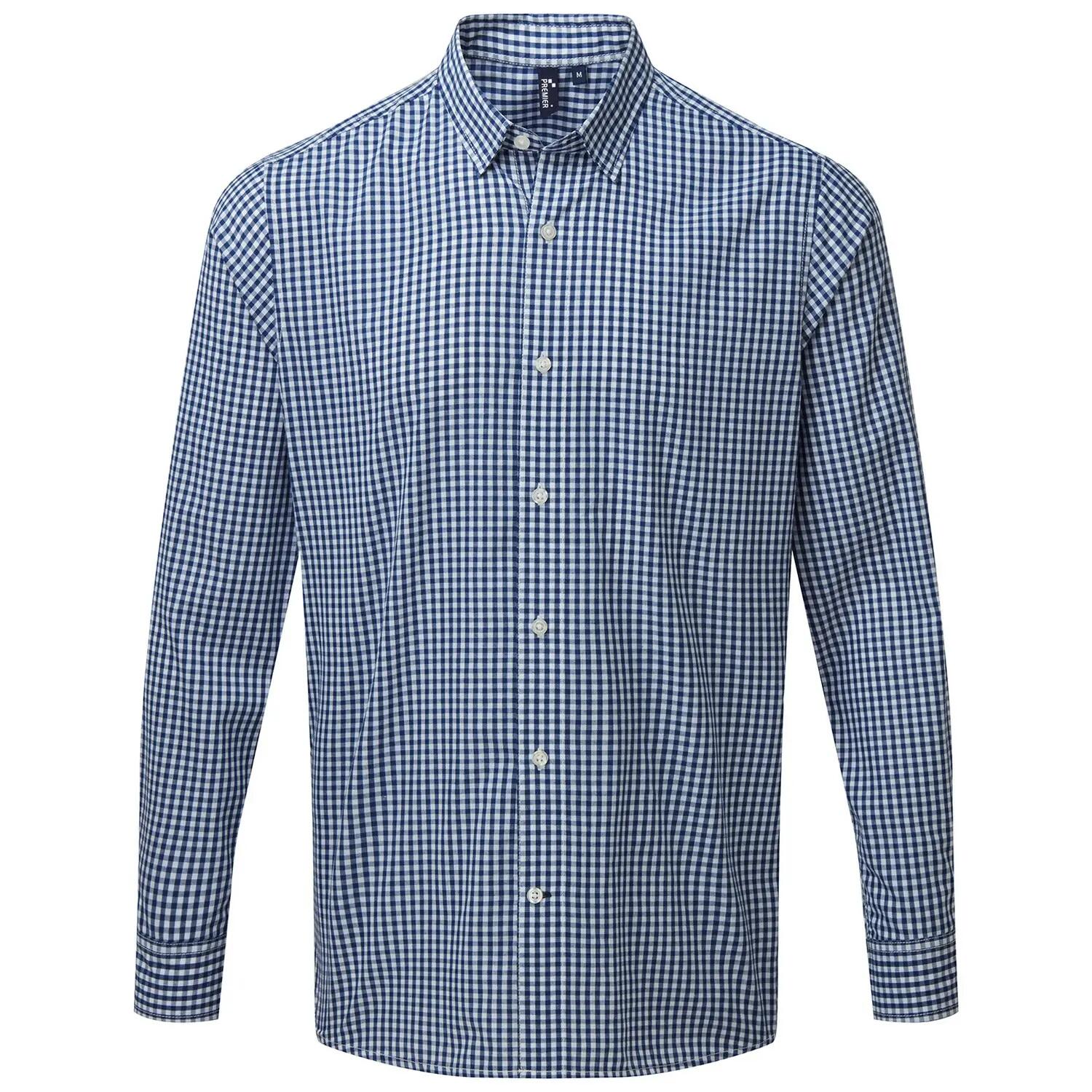 Premier Mens Maxton Checked Long-Sleeved Shirt