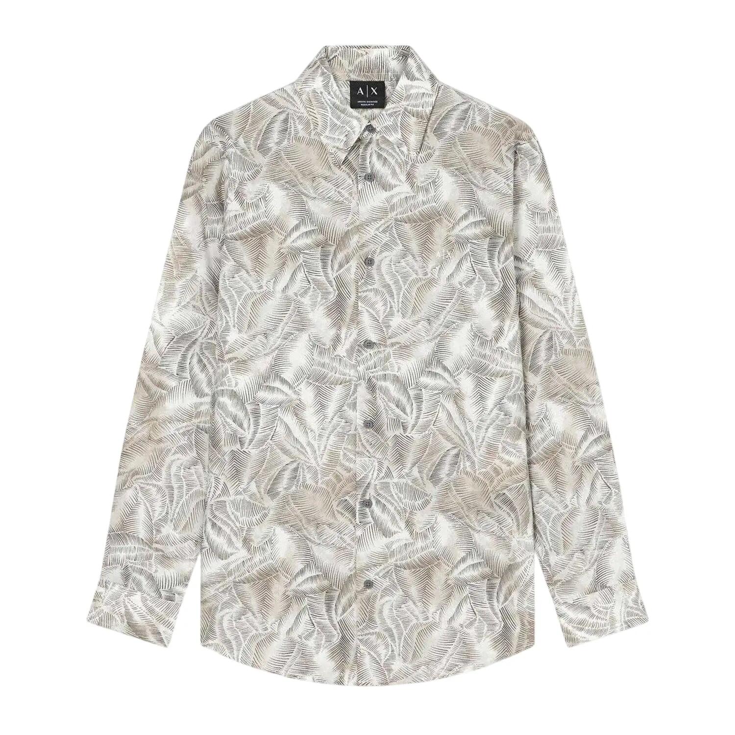 Armani Exchange Mens Palm Print Regular Shirt