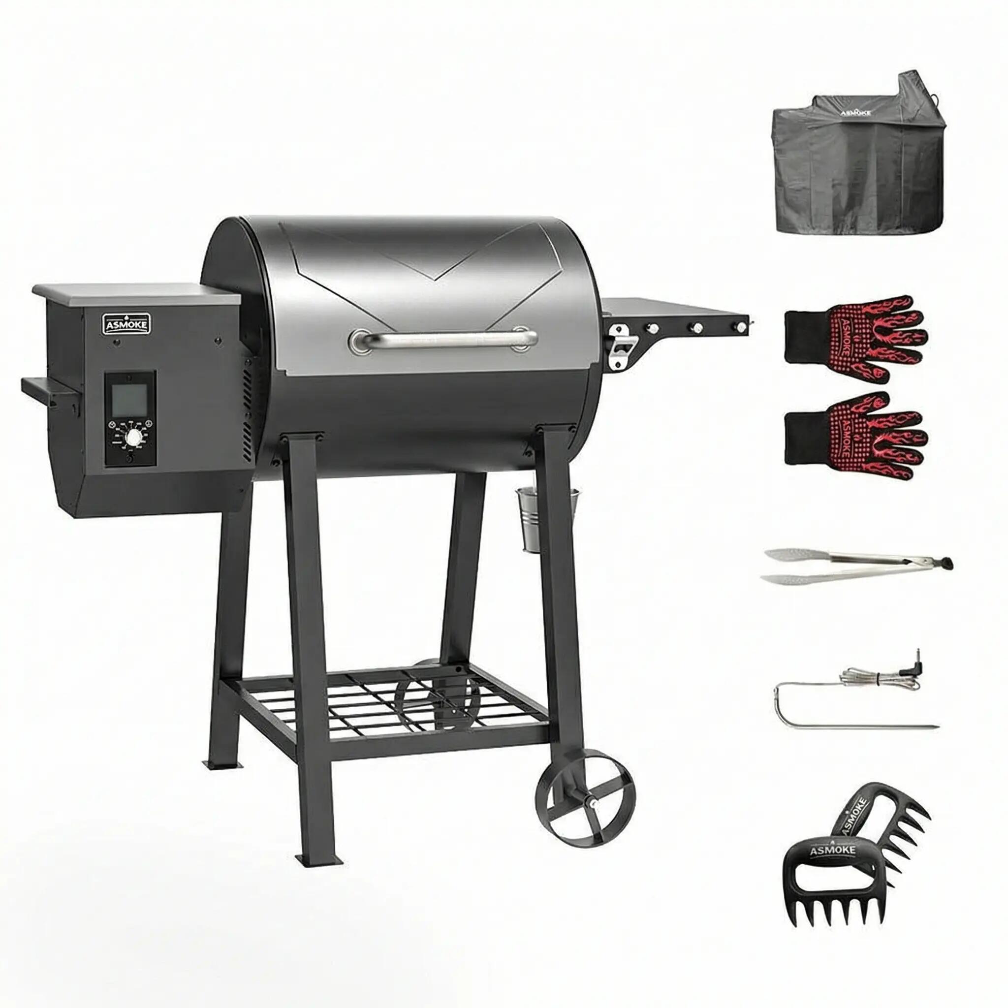 Asmoke 8-in-1 Mid-Size Wood Pellet Grill & Smoker - Digital Controller, Versatil