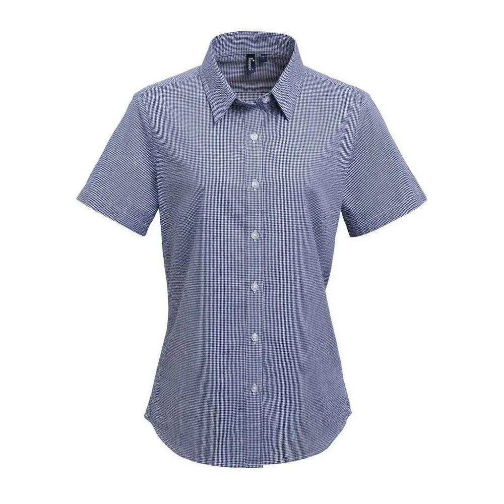 Premier Womens/Ladies Gingham Short-Sleeved Shirt
