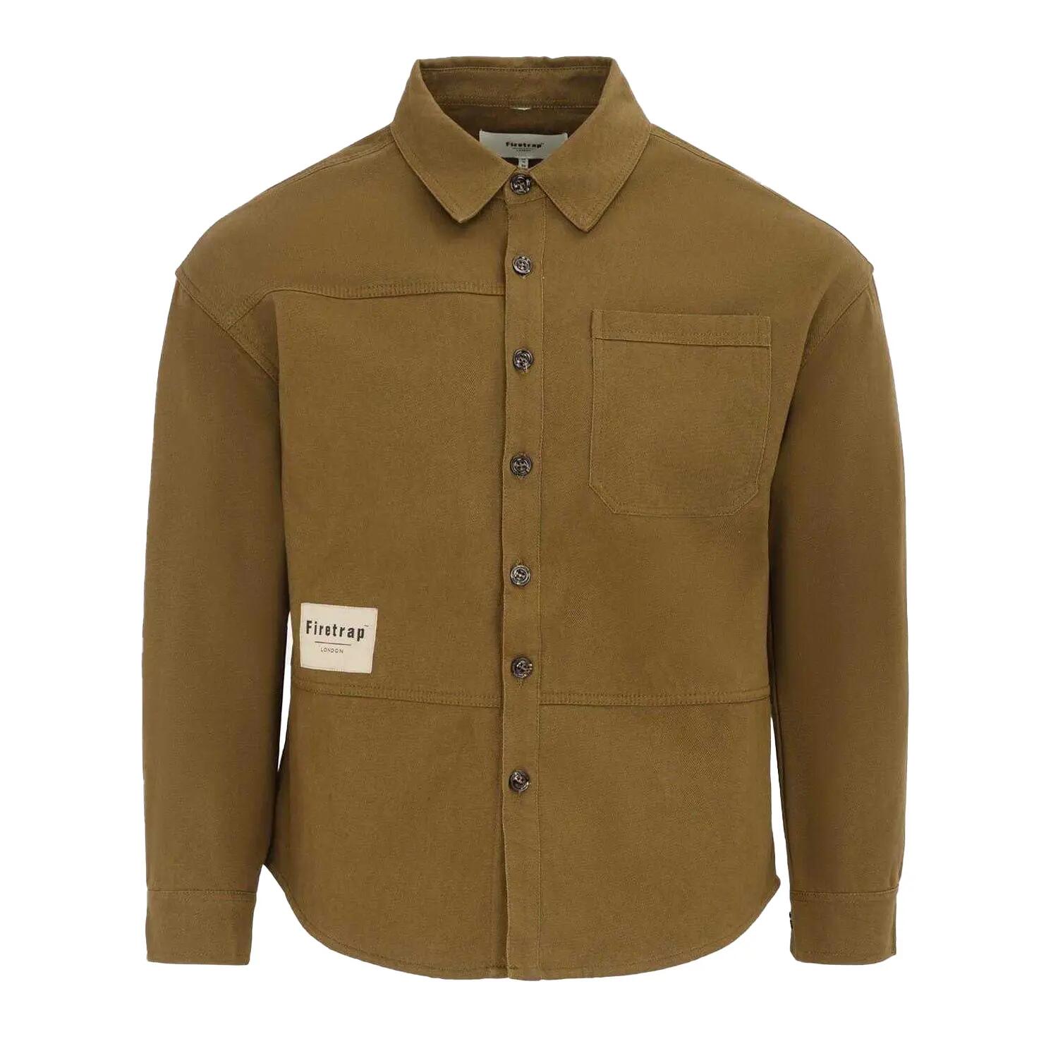 Firetrap Mens Logo Heavy Long-Sleeved Shirt