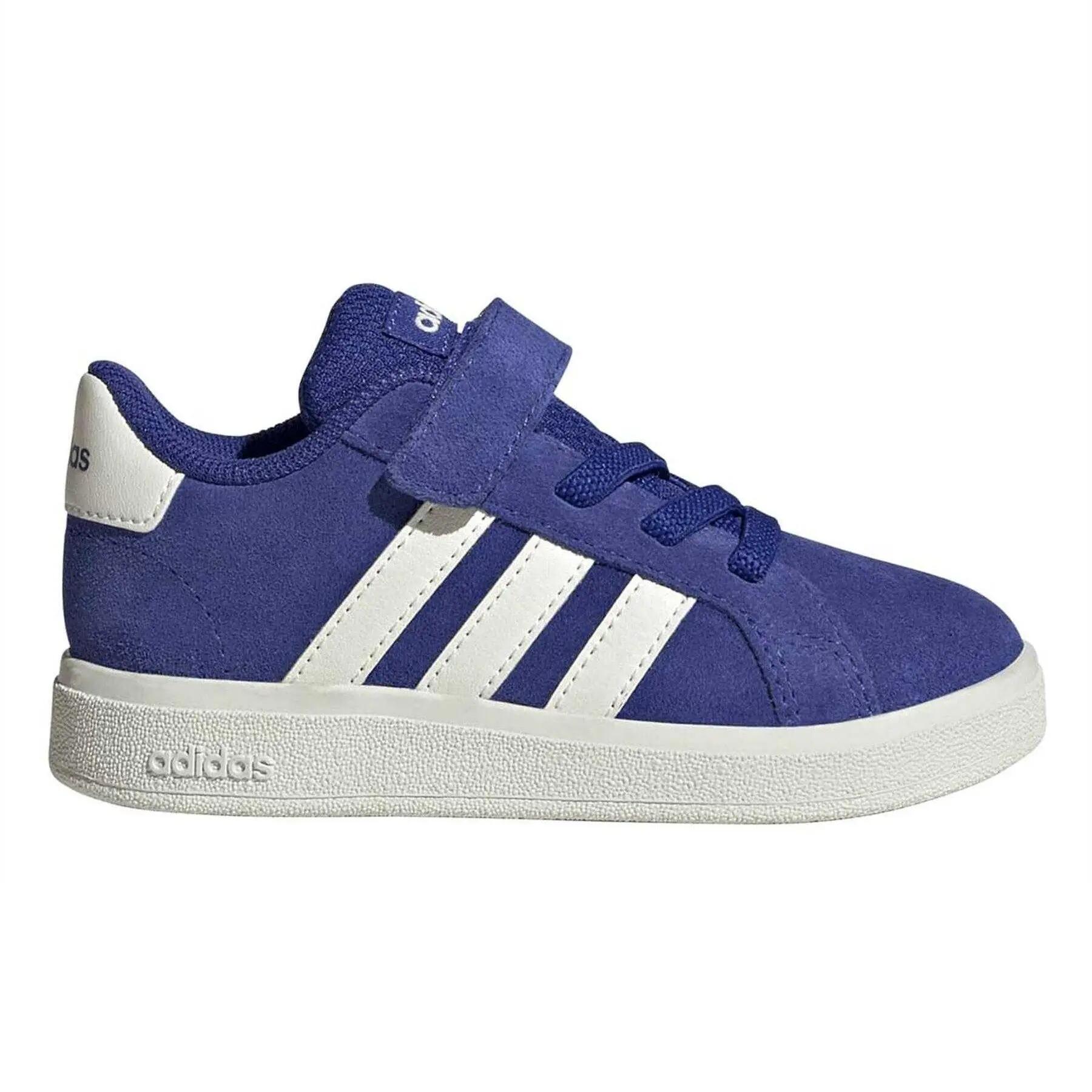 Adidas Childrens/Kids Grand Court Lo Stripes Suede Flat Shoes