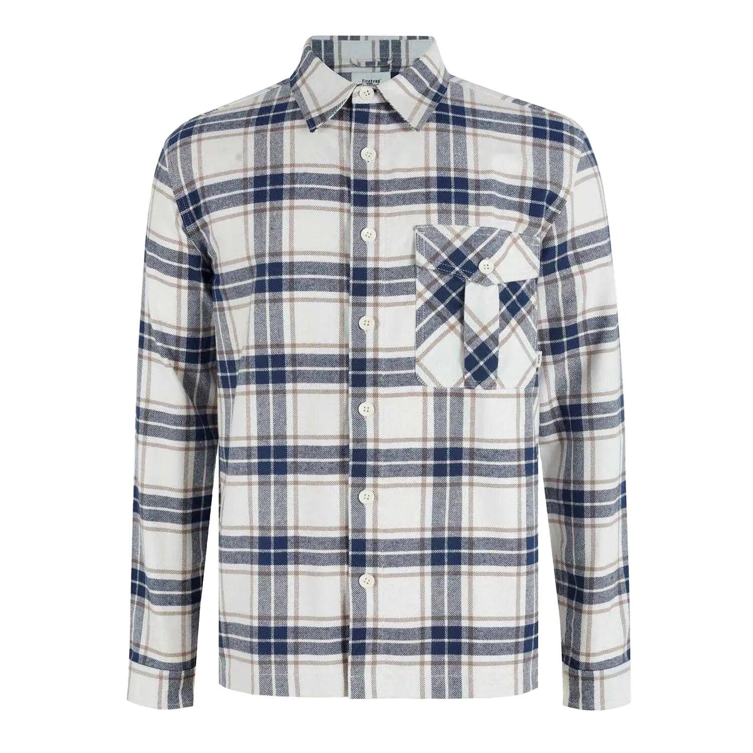 Firetrap Mens Anthm Plaid Pocket Long-Sleeved Shirt