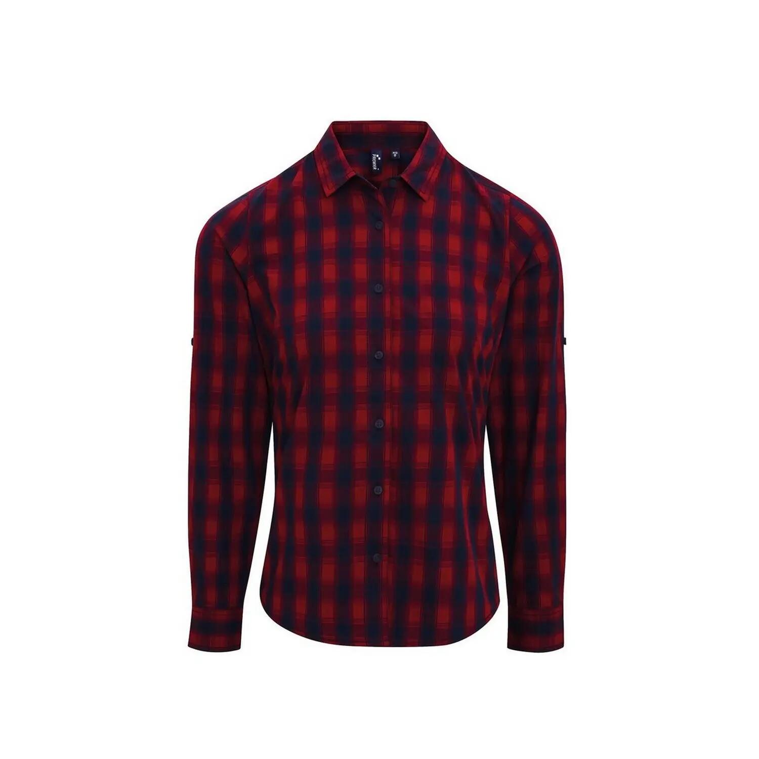 Premier Womens/Ladies Mulligan Checked Long-Sleeved Shirt