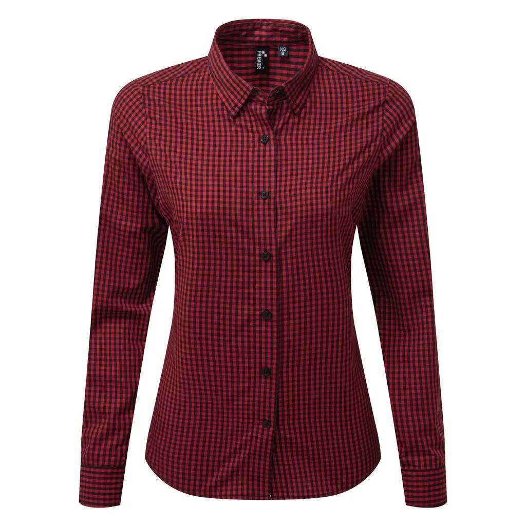Premier Womens/Ladies Maxton Check Long Sleeve Shirt