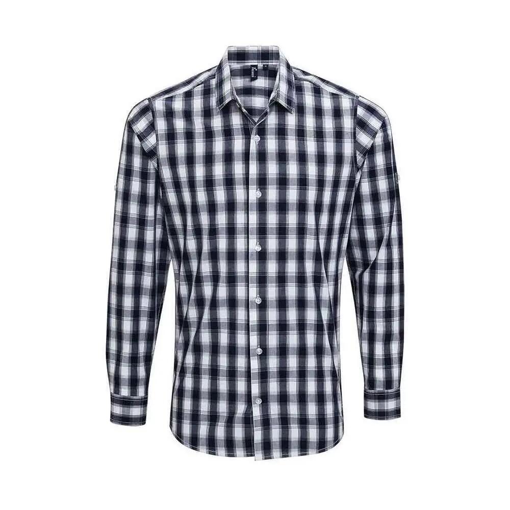 Premier Mens Mulligan Checked Cotton Long-Sleeved Shirt