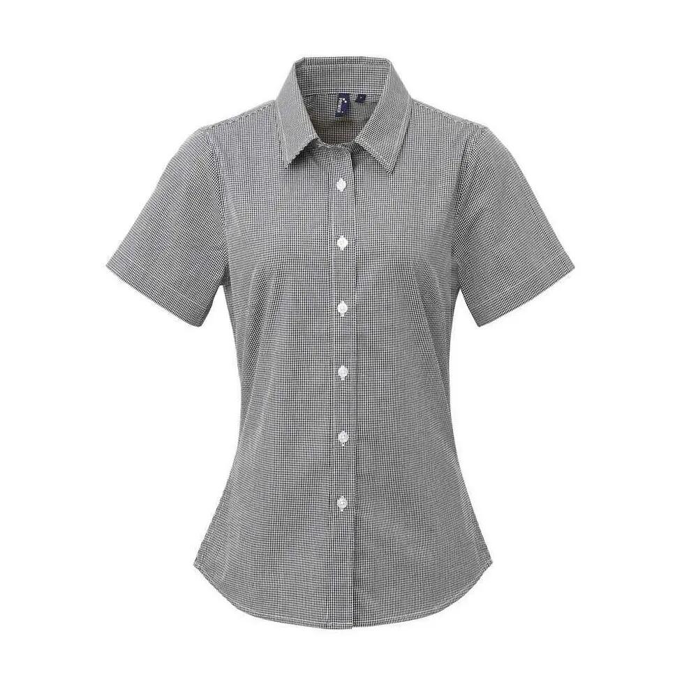 Premier Womens/Ladies Gingham Short-Sleeved Shirt