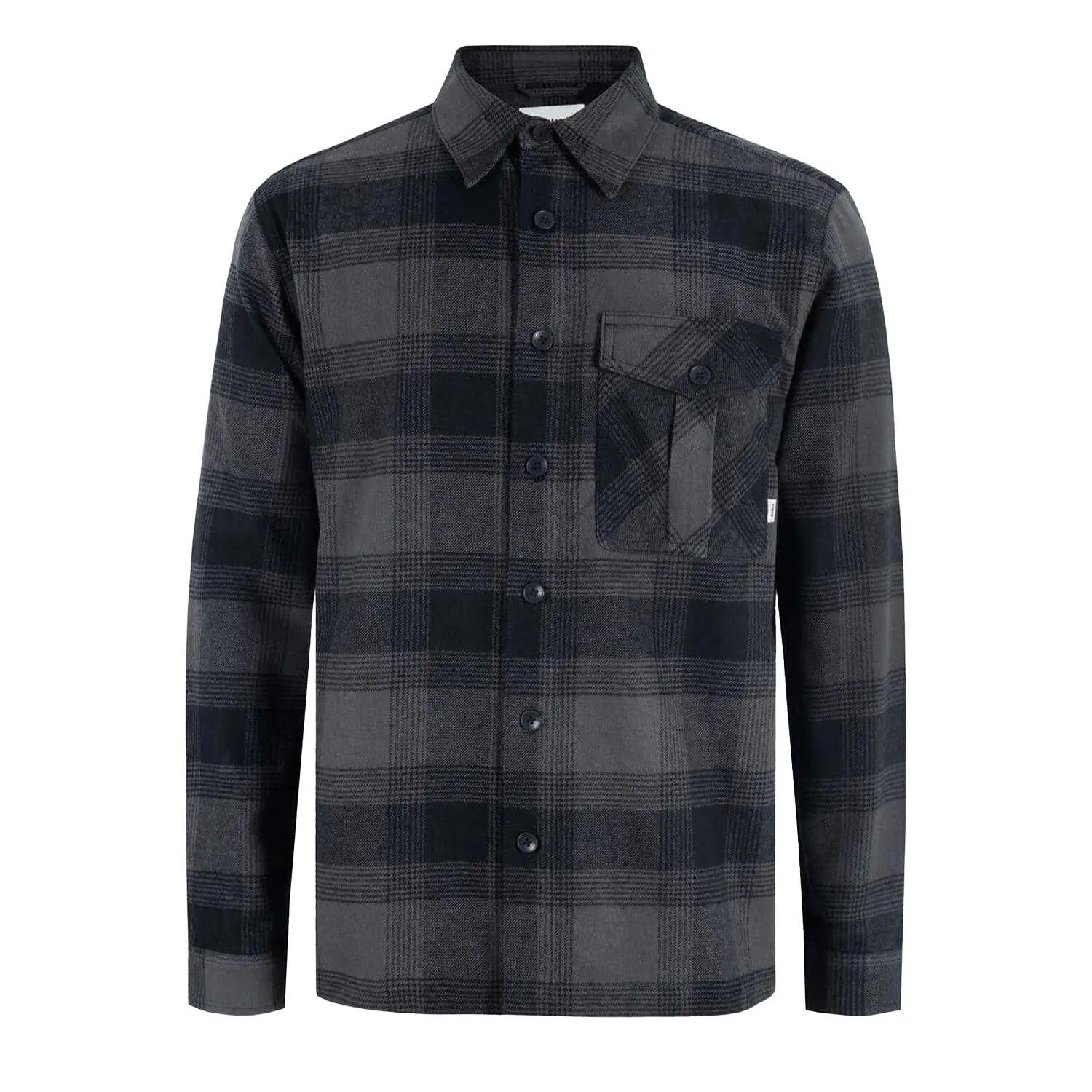 Firetrap Mens Anthm Plaid Pocket Long-Sleeved Shirt