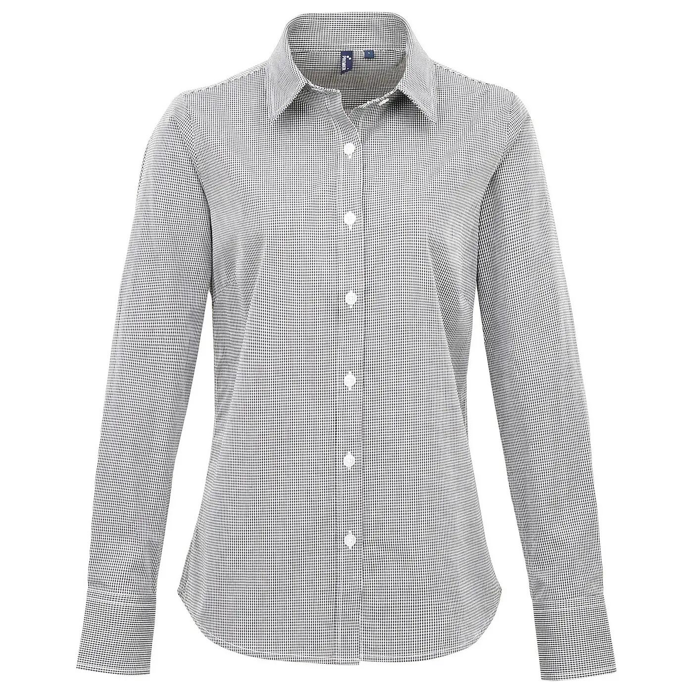 Premier Womens/Ladies Gingham Long-Sleeved Shirt
