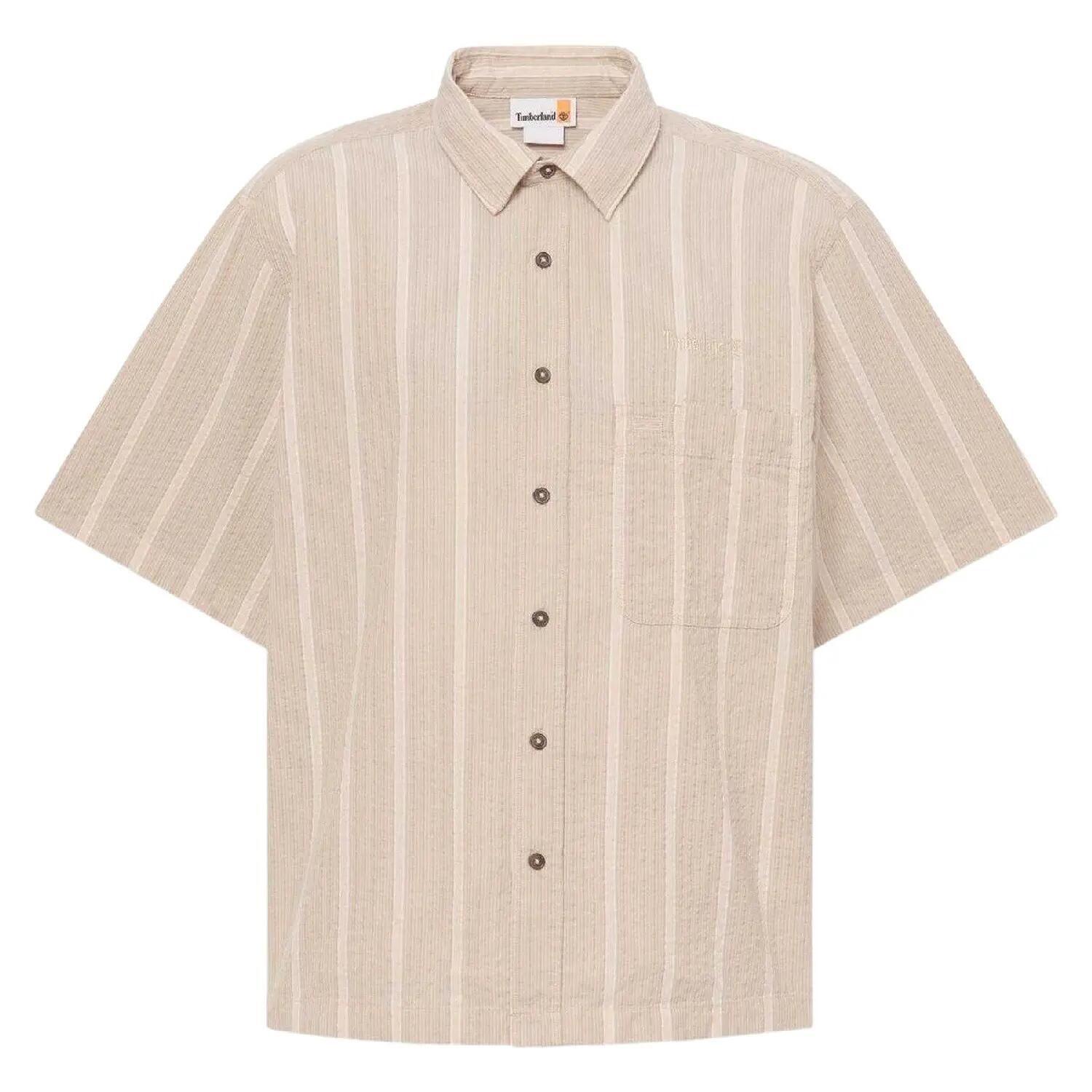 Timberland Mens Striped Short-Sleeved Shirt