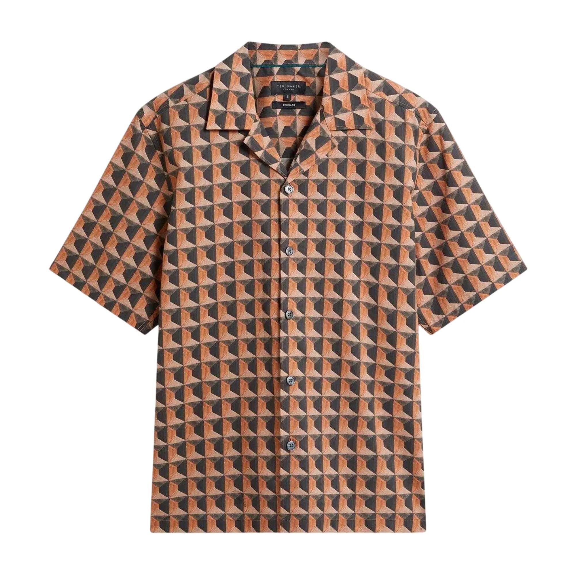 Ted Baker Mens Geometric Short-Sleeved Shirt