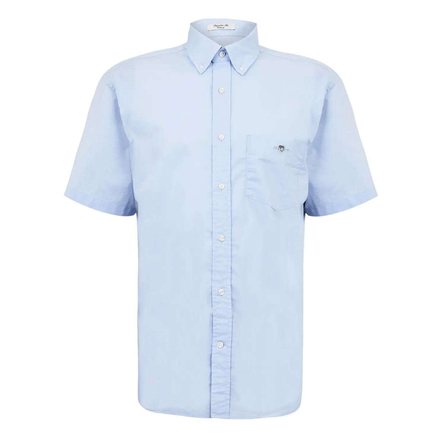 Gant Mens Classic Logo Poplin Short-Sleeved Shirt