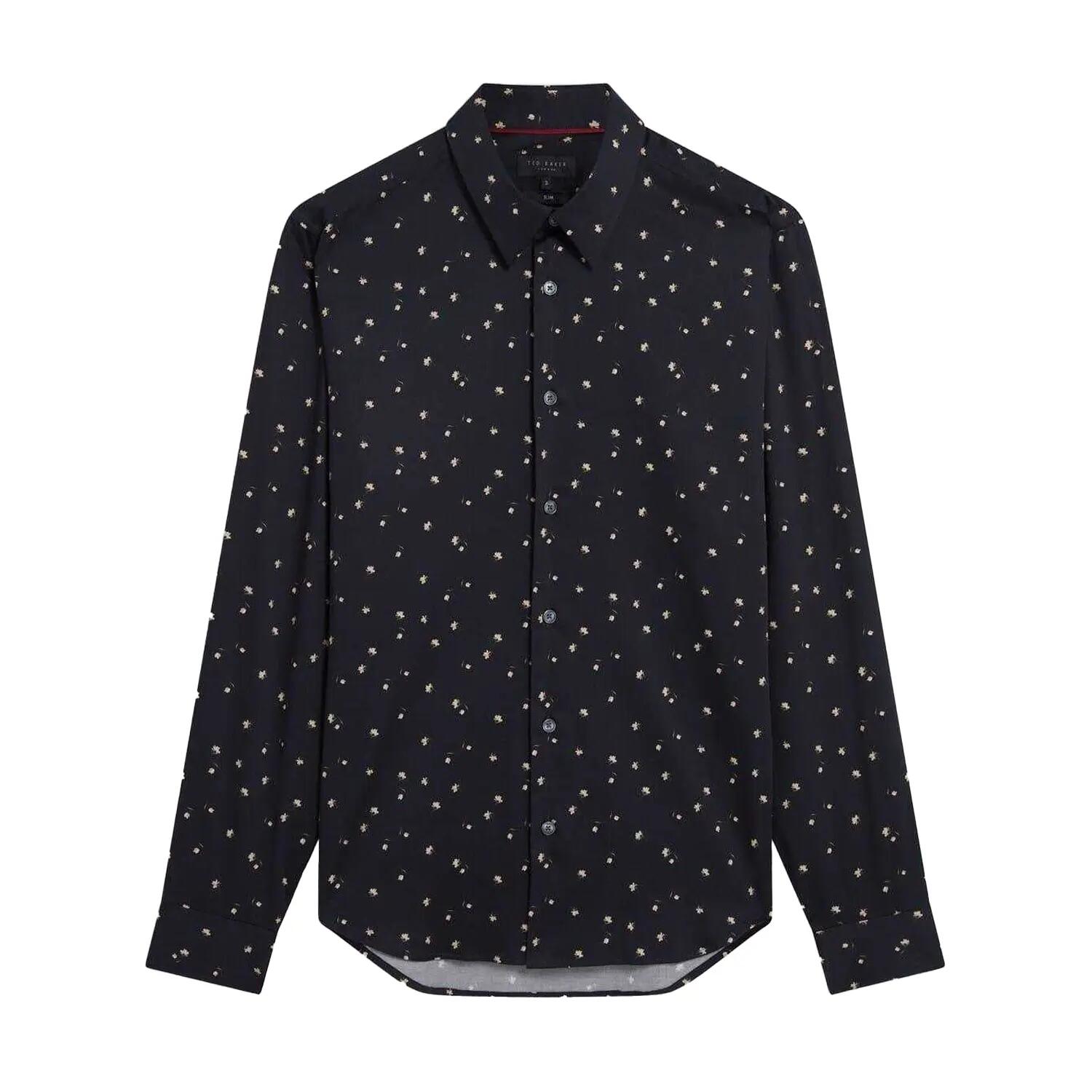 Ted Baker Mens Floral Slim Long-Sleeved Shirt