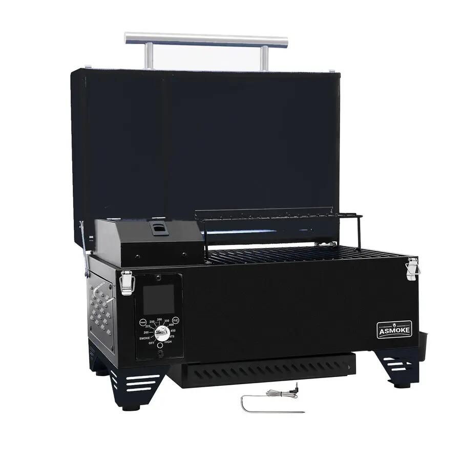Asmoke AS350 Portable Wood Pellet Grill & Smoker - Electric, Compact Design, Bla