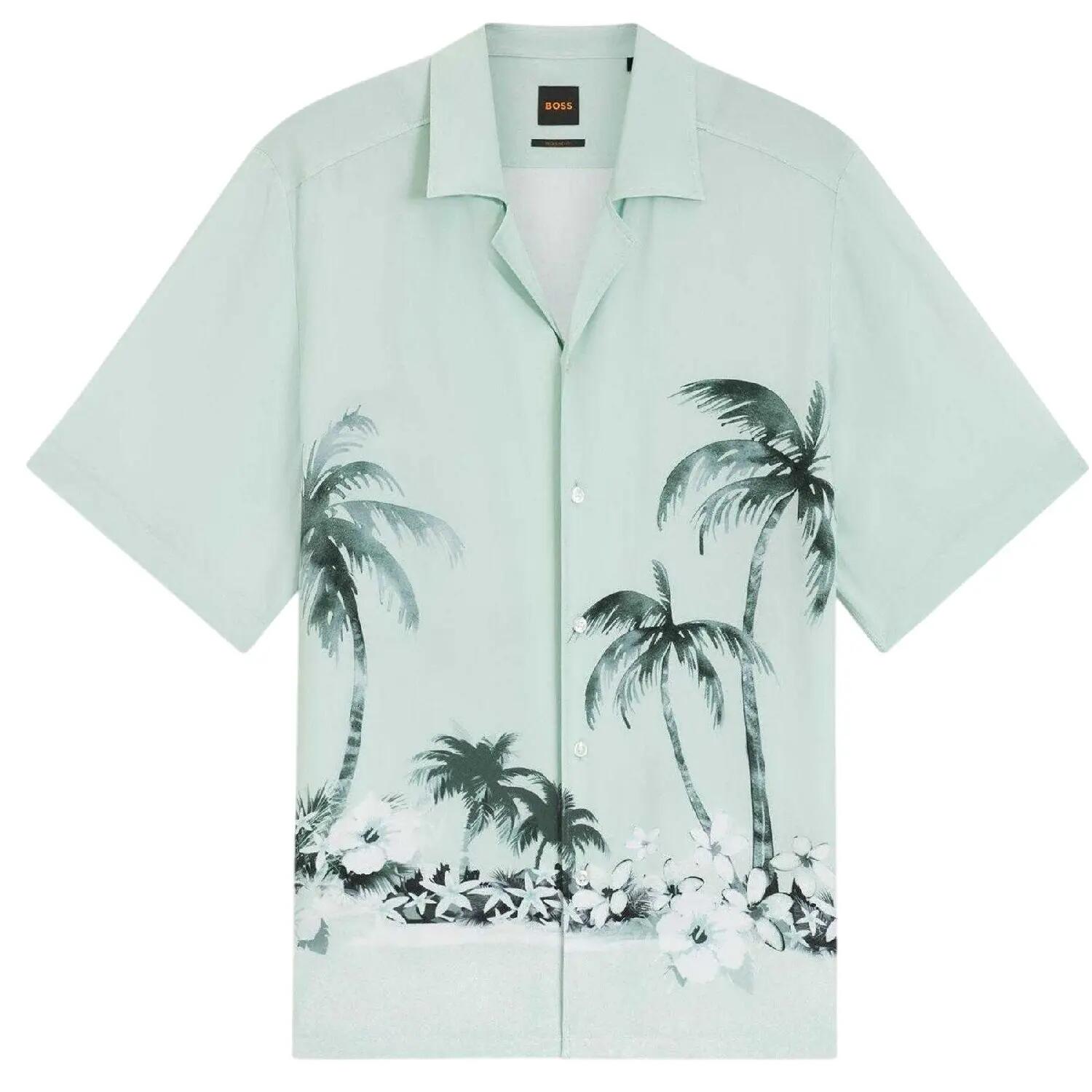 Boss Mens Patterned Short-Sleeved Shirt