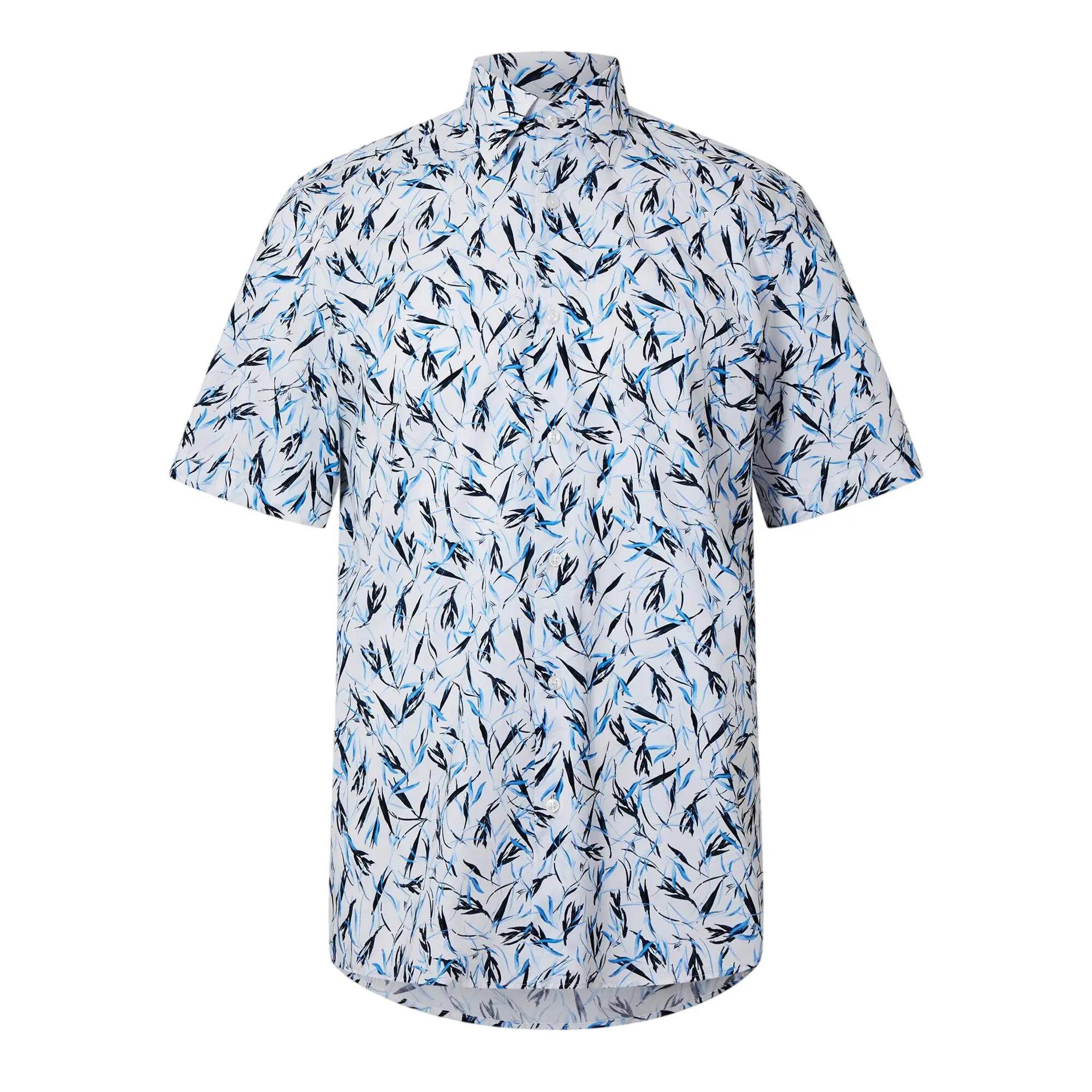 Boss Mens Joe Leaf Print Short-Sleeved Shirt