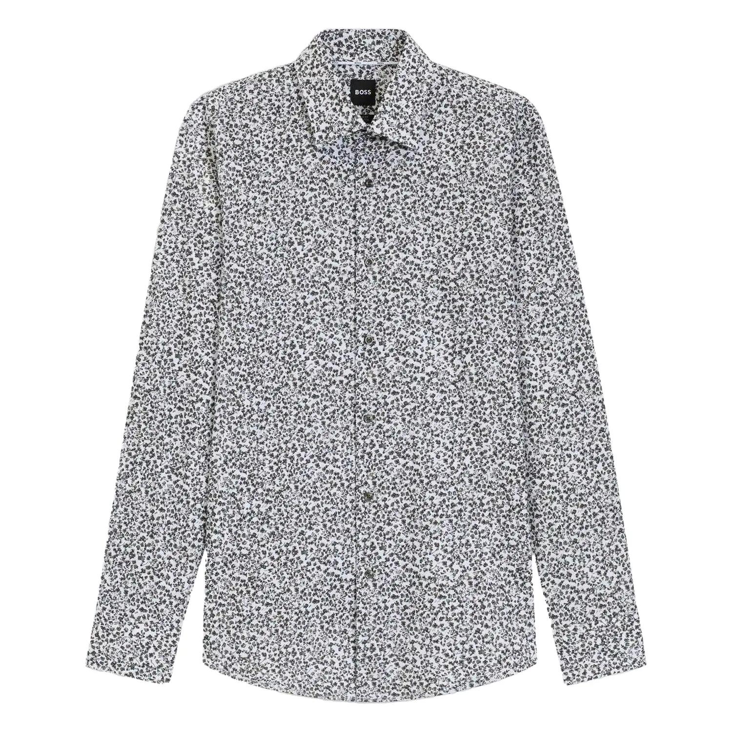Boss Mens Floral Slim Long-Sleeved Shirt