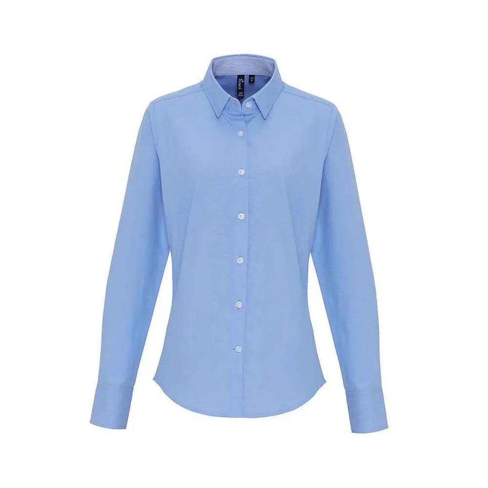 Premier Womens/Ladies Striped Oxford Long-Sleeved Formal Shirt