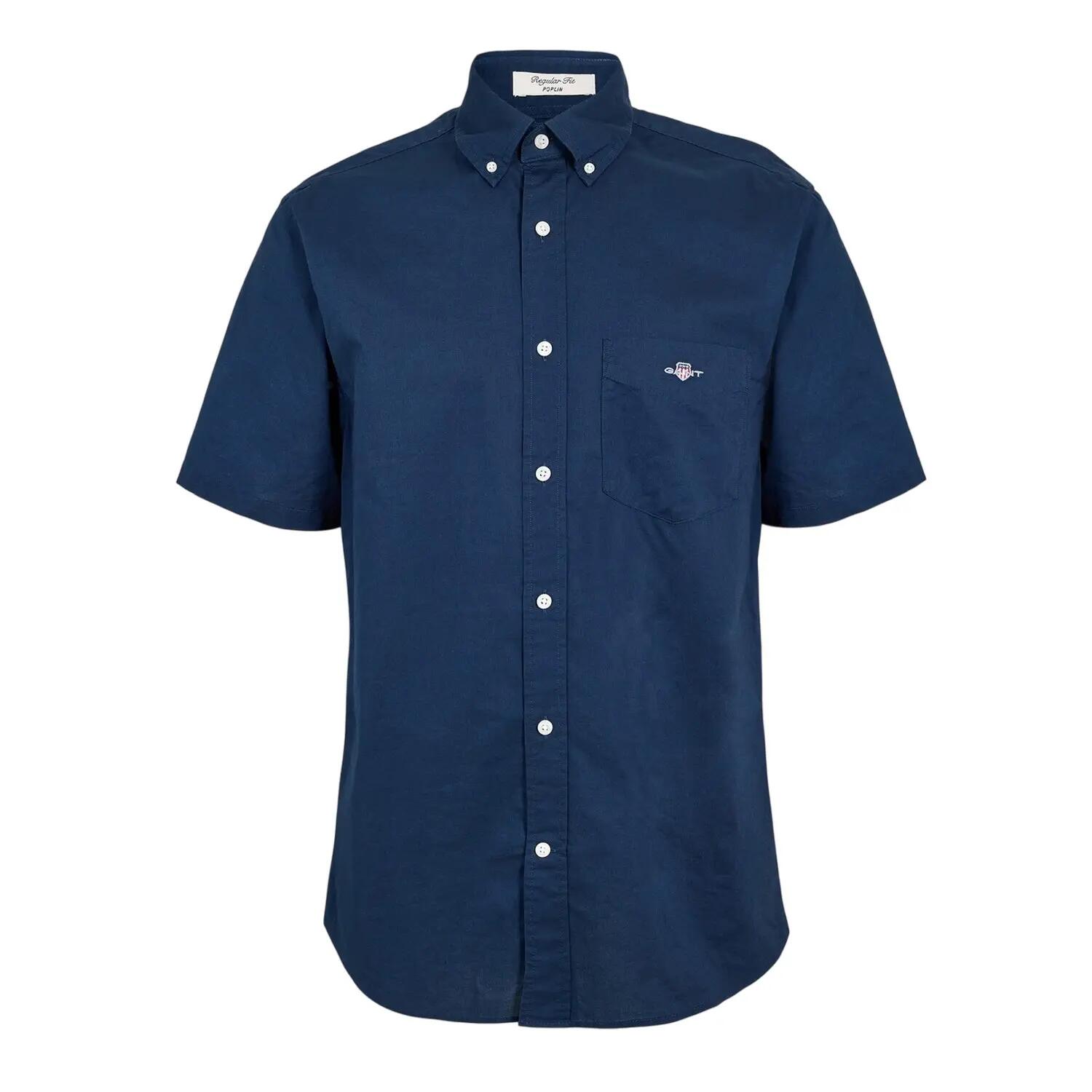 Gant Mens Classic Logo Poplin Short-Sleeved Shirt