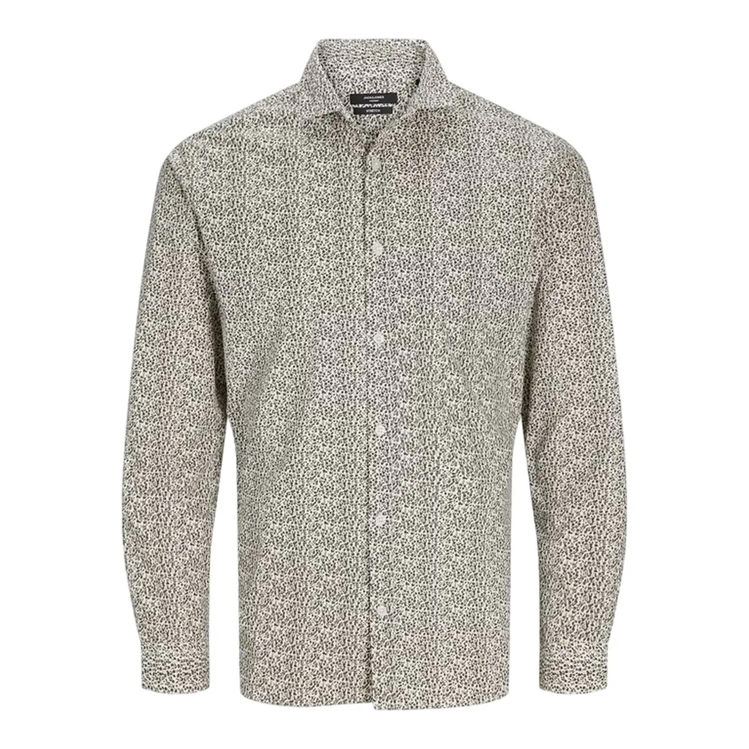 Jack And Jones Mens Leaf Print Slim Long-Sleeved Shirt