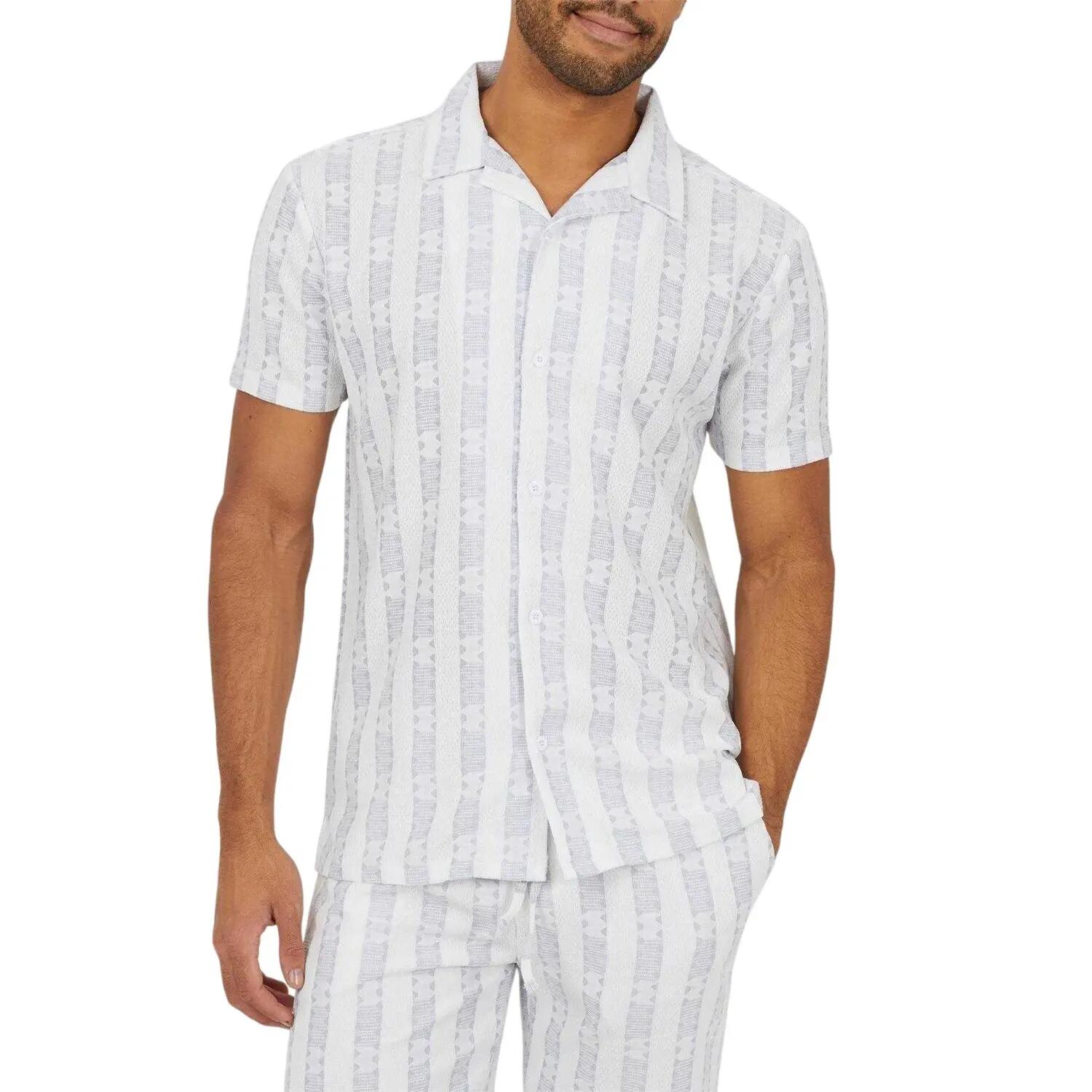Brave Soul Mens Striped Open Collar Shirt