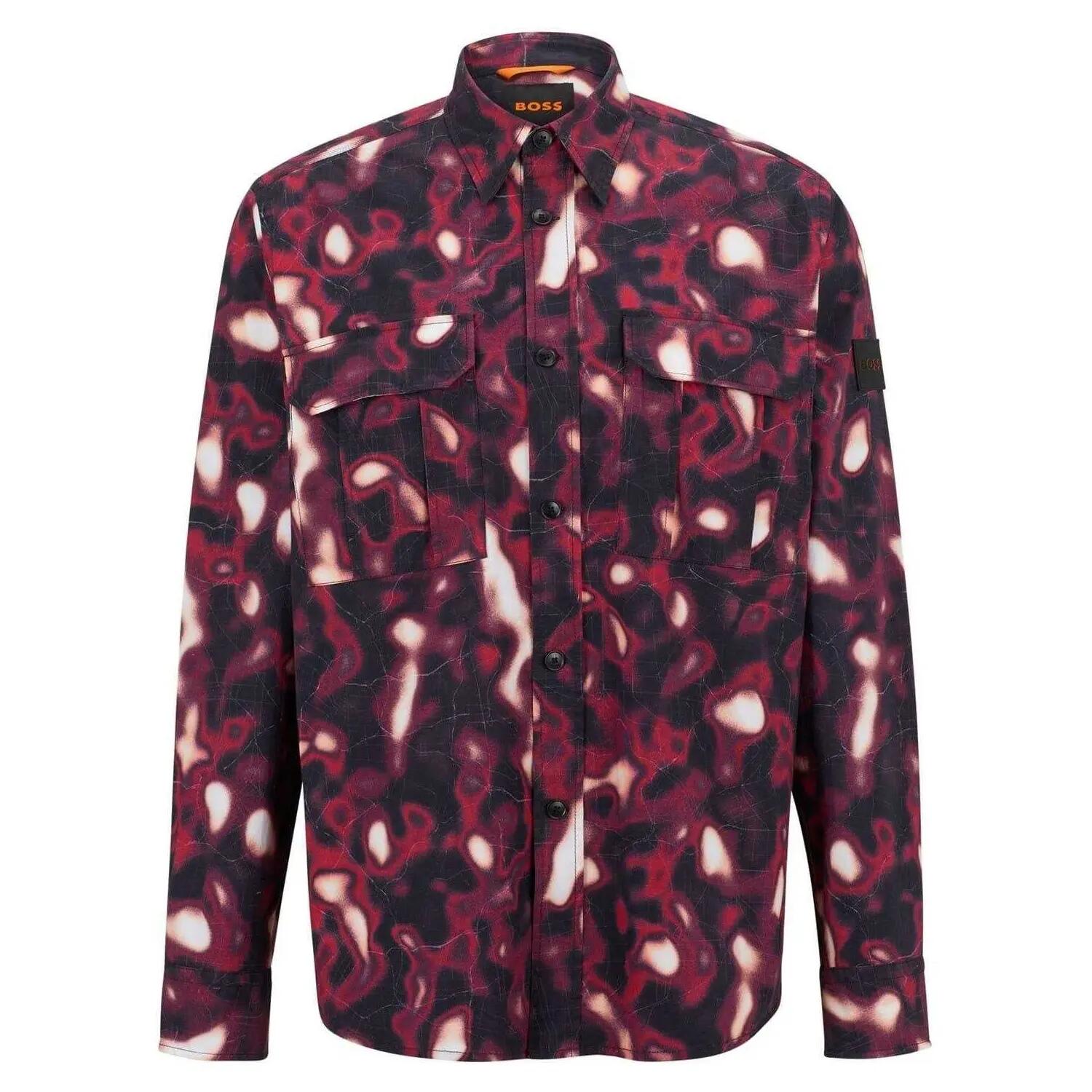 Boss Mens Abstract Long-Sleeved Shirt