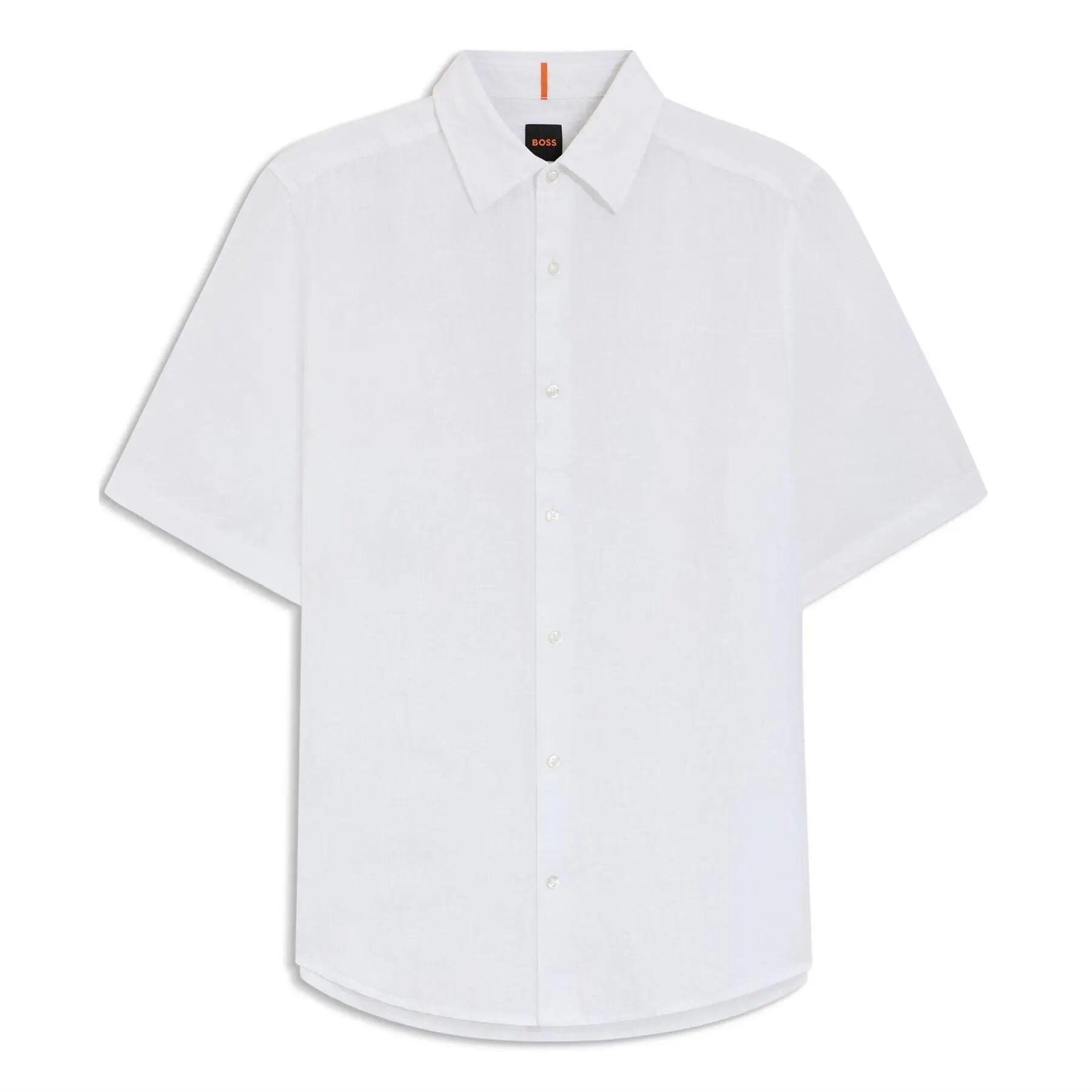 Boss Mens Linen Short-Sleeved Shirt