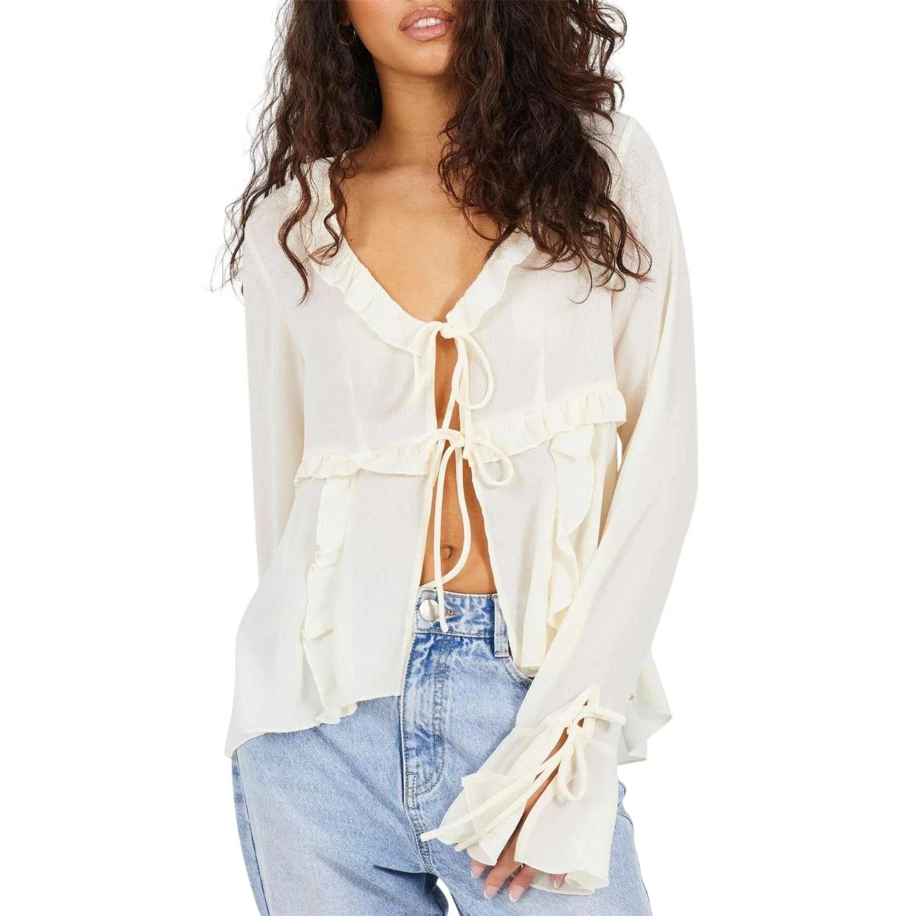 Brave Soul Womens/Ladies Frill Long-Sleeved Top