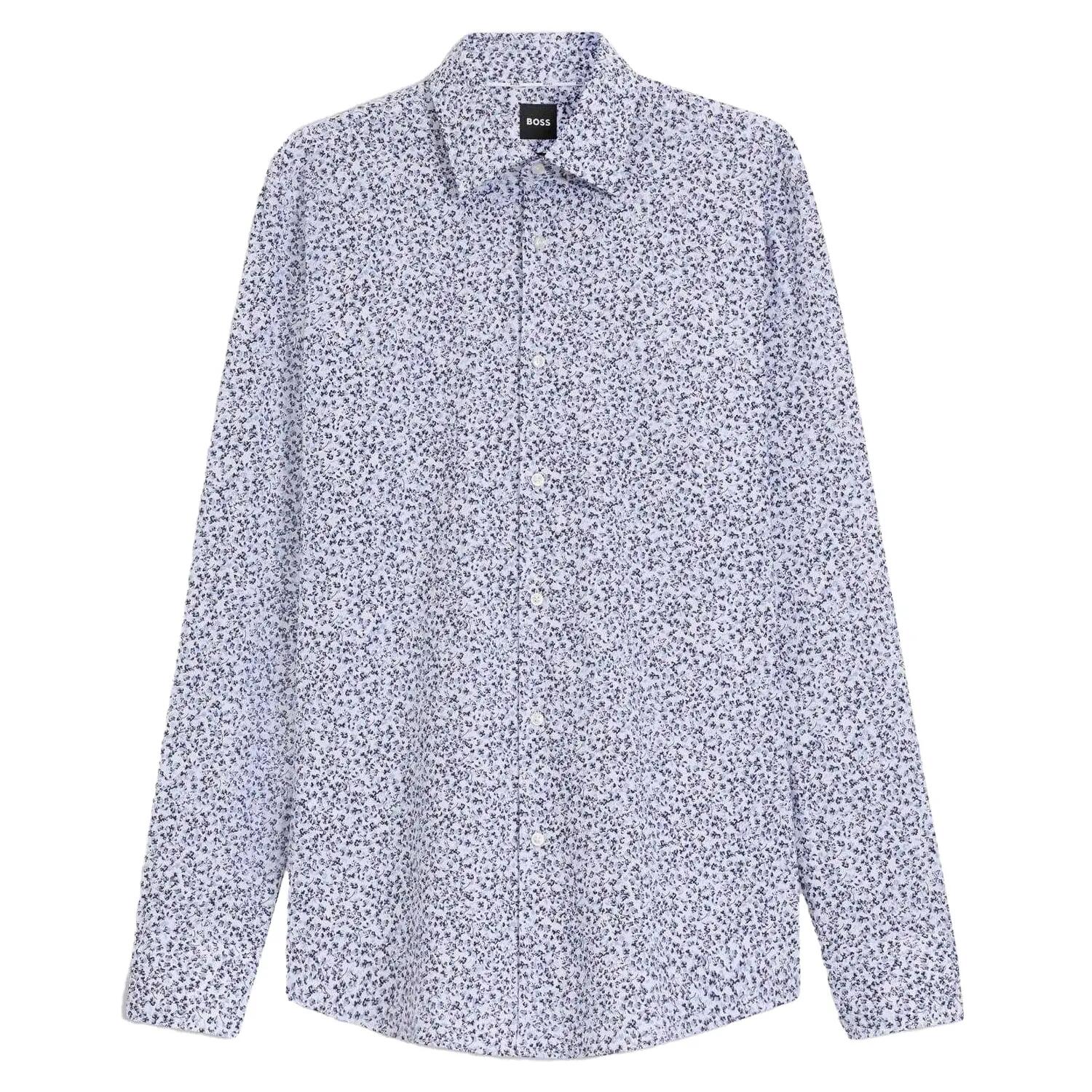 Boss Mens Floral Slim Long-Sleeved Shirt