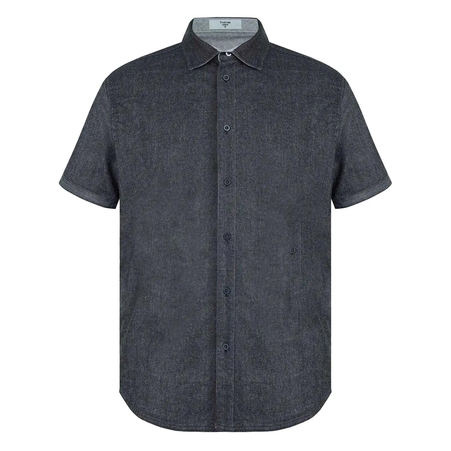 Firetrap Mens Denim Regular Short-Sleeved Shirt