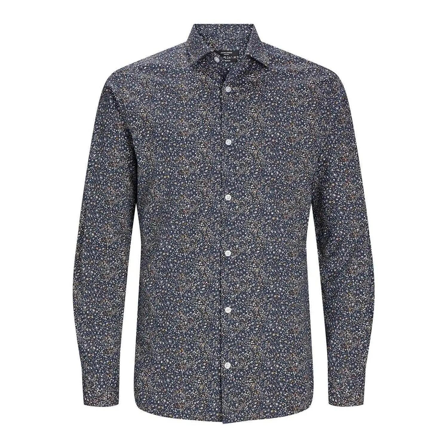Jack And Jones Mens Printed Slim Long-Sleeved Shirt