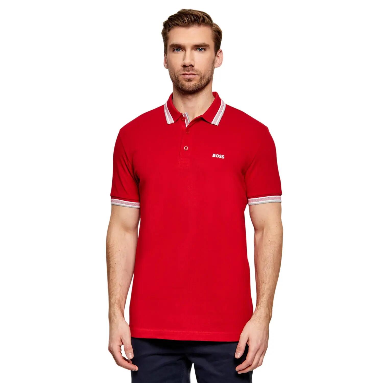 Boss Mens Paddy Contrast Tipped Polo Shirt