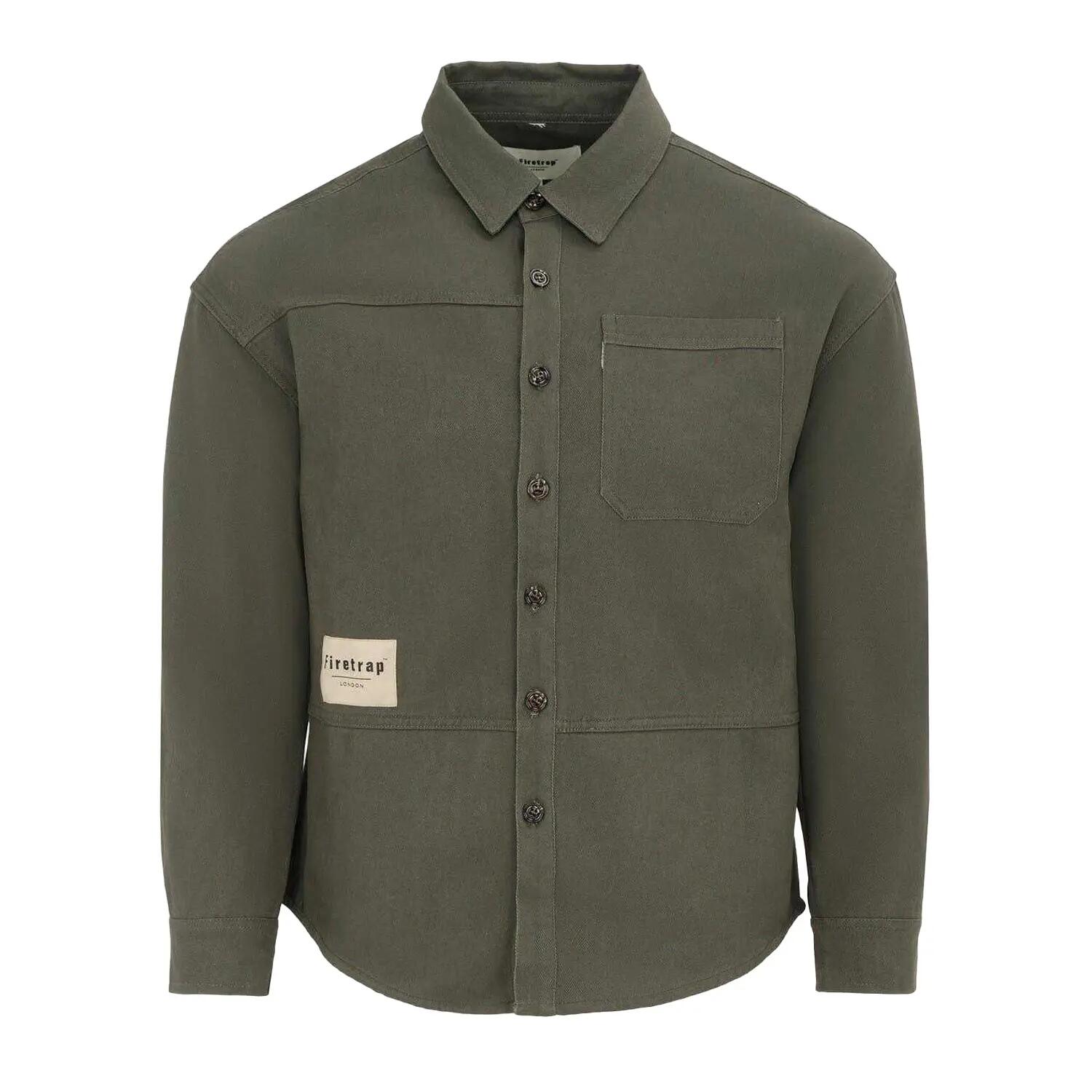 Firetrap Mens Logo Heavy Long-Sleeved Shirt