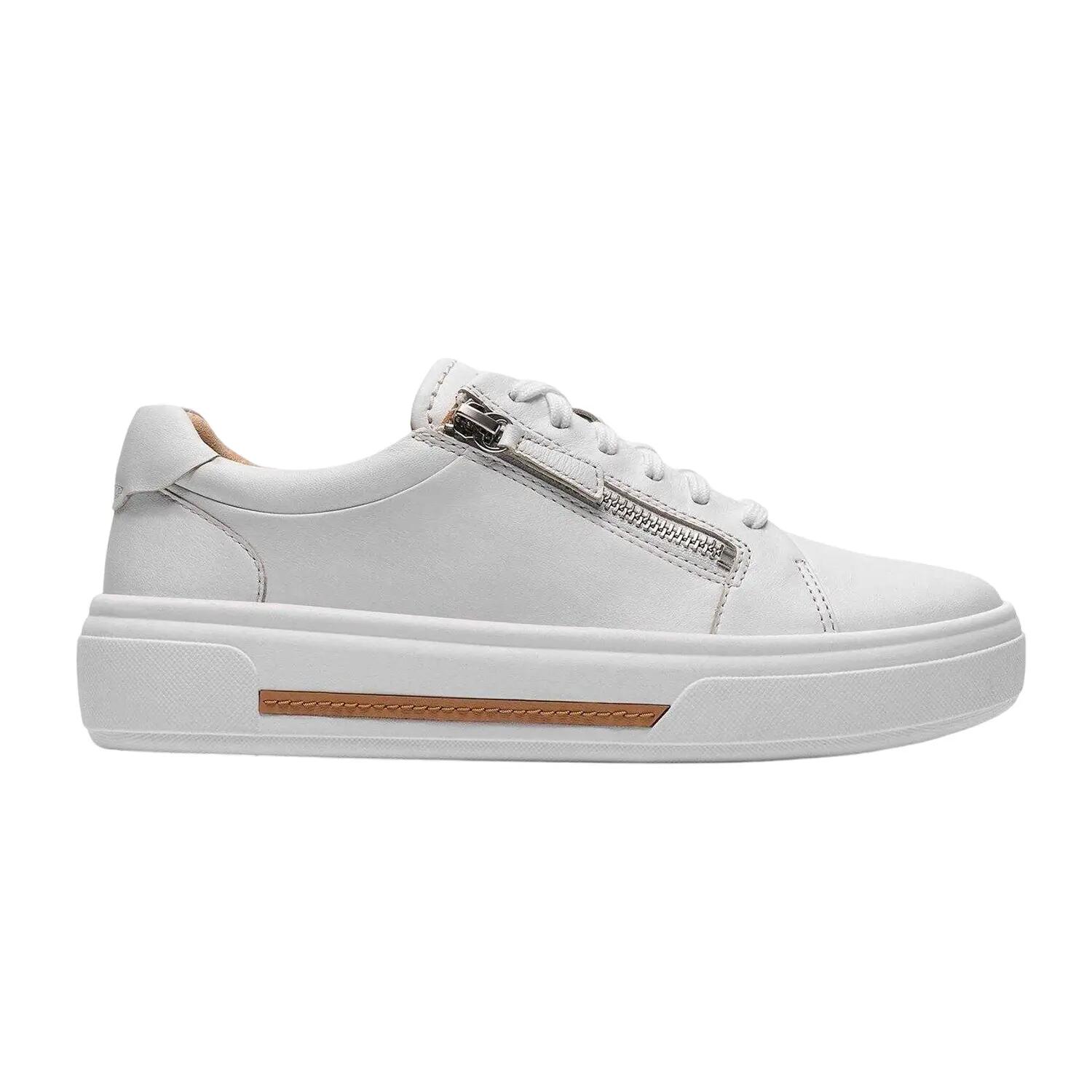Clarks Womens/Ladies Hollyrose Leather Zip Trainers