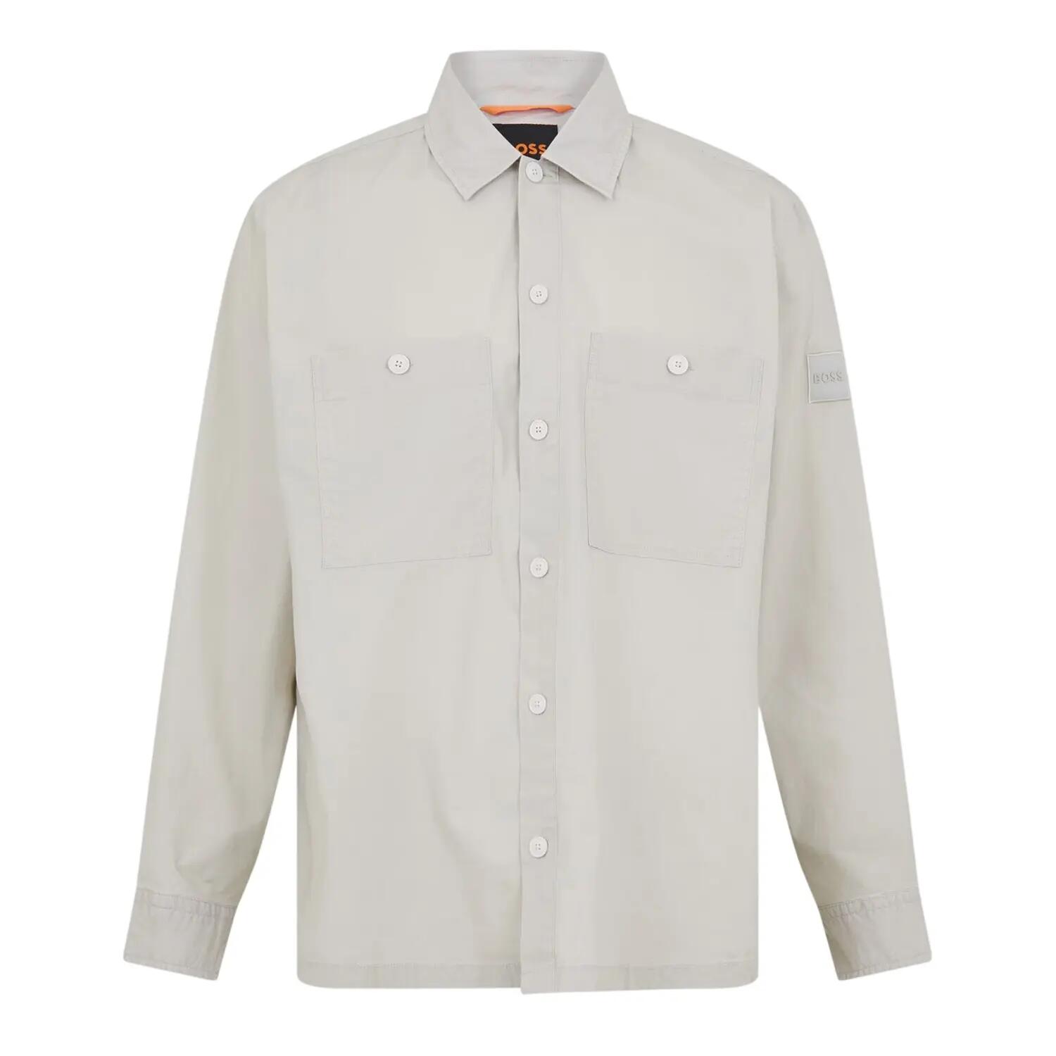Boss Mens Barrel Collared Long-Sleeved Overshirt