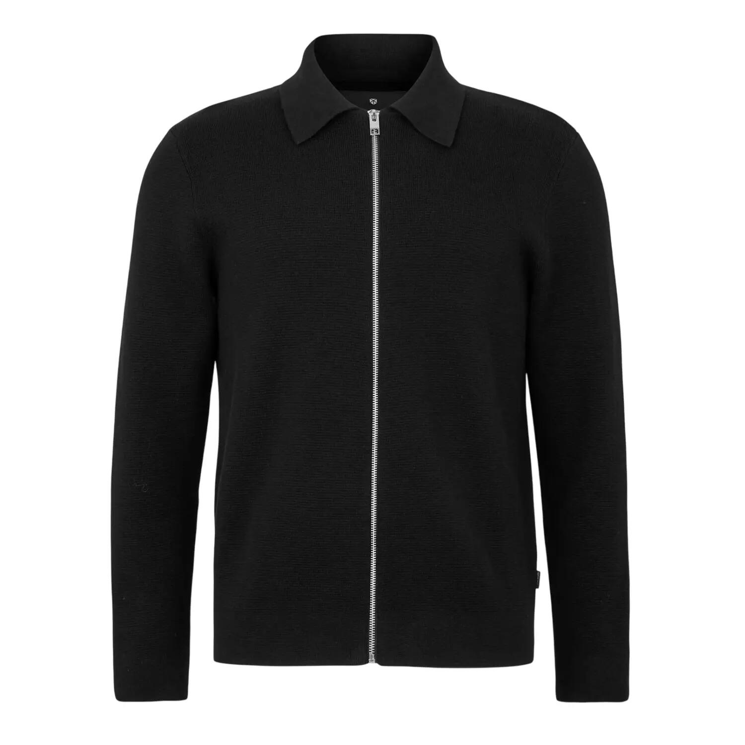 Jack And Jones Mens Knitted Collared Long-Sleeved Jacket
