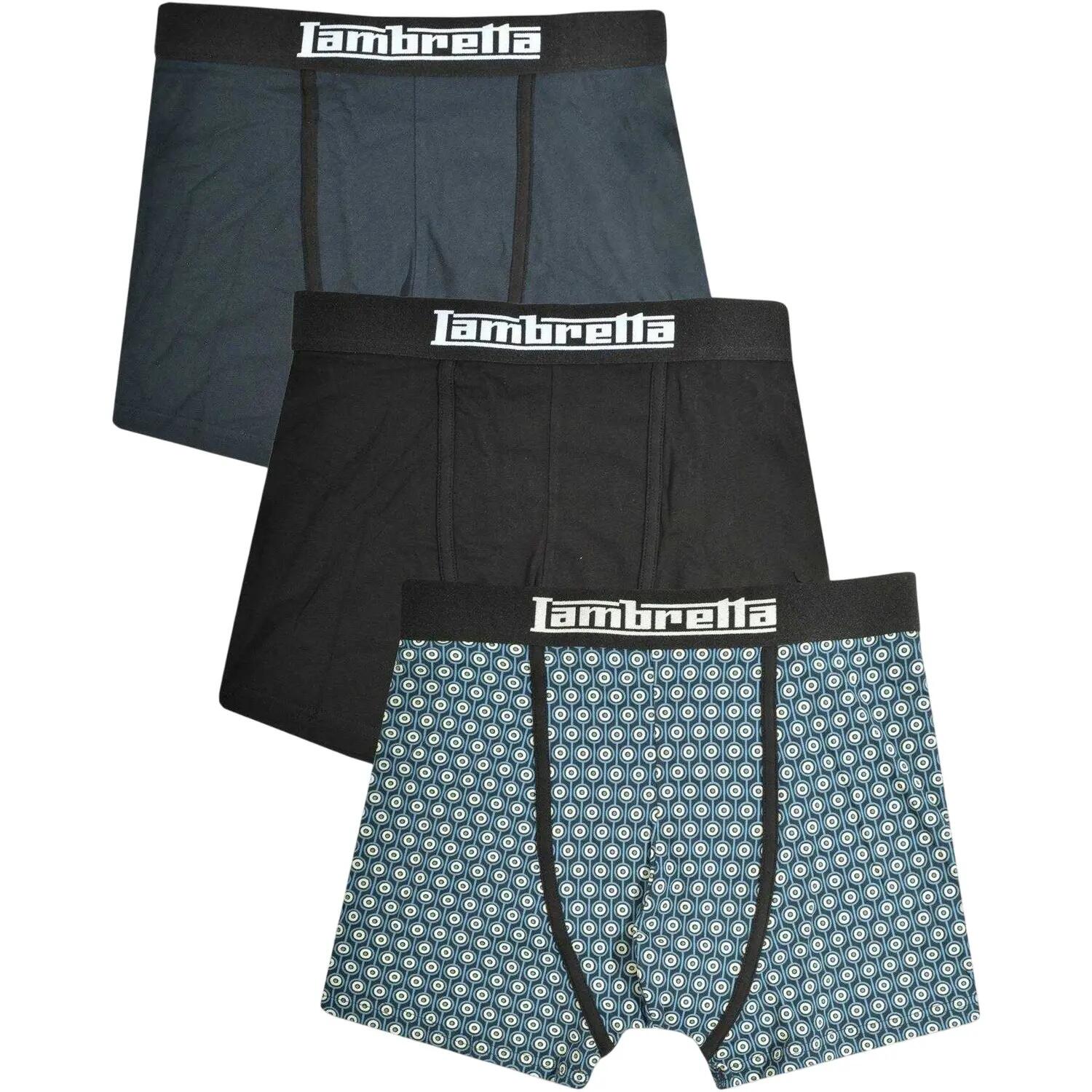 Lambretta Mens Logo Boxer Shorts (Pack of 3)