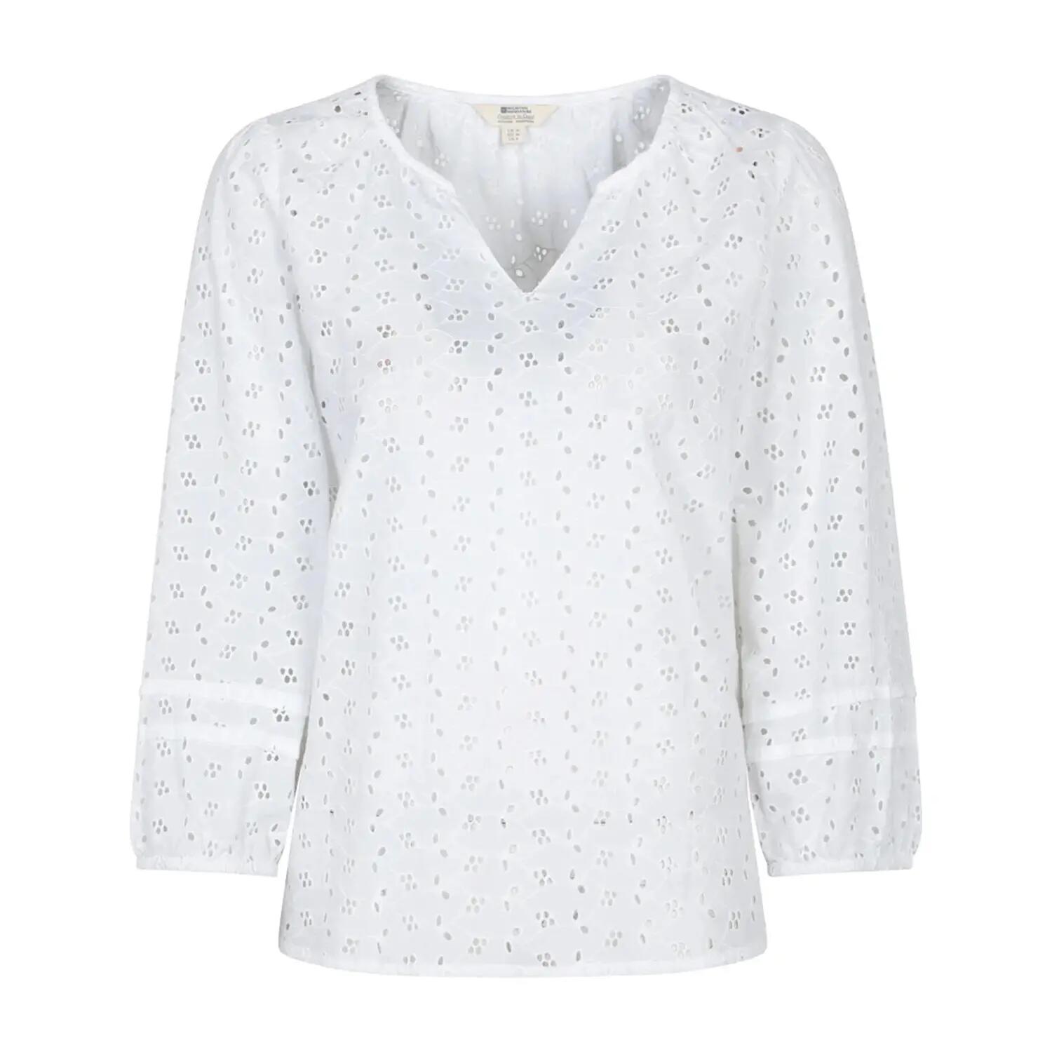 Mountain Warehouse Womens/Ladies Broderie Lightweight 3/4 Sleeve Casual Shirt