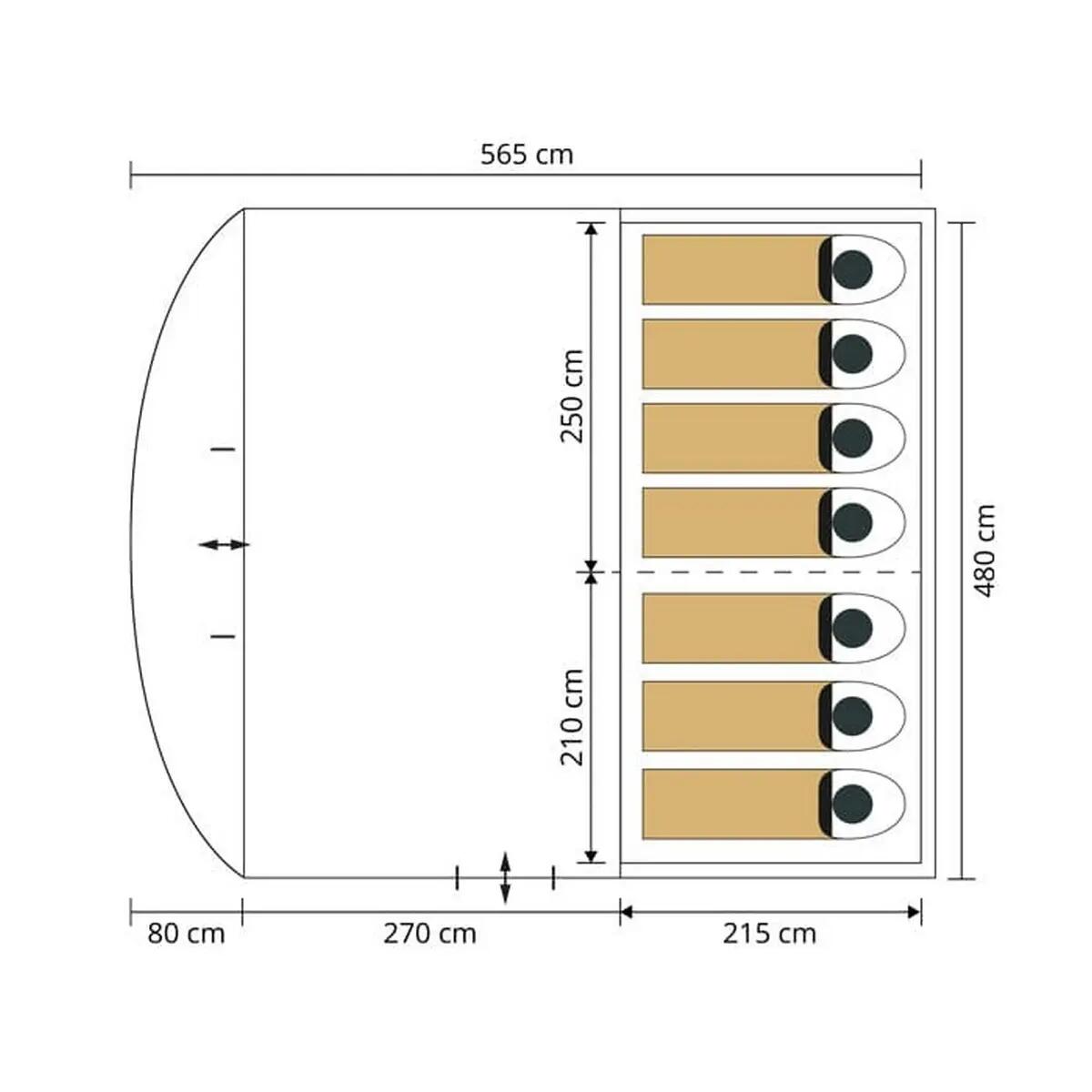 Seconde vie - Tente Egersund 7 XL Sleeper Protect - 7 pers - cabine noire 12/15