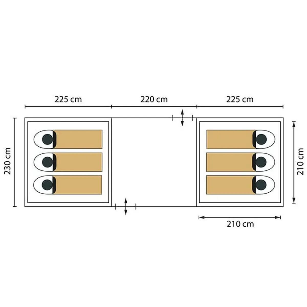 Seconde vie - Tente de camping dôme Kalmar - 6 Personnes - 2 cabines 11/17