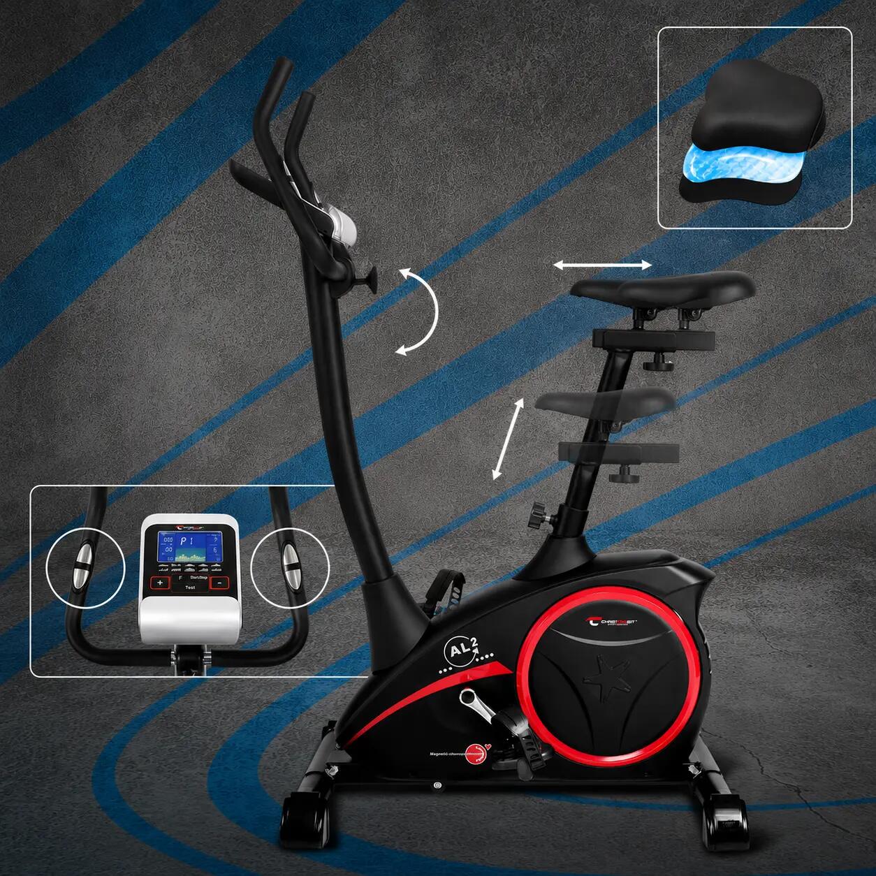 Hometrainer - 9kg magnetische rem - Bluetooth - 150kg - AL 2 S Digital - zwart 4/11