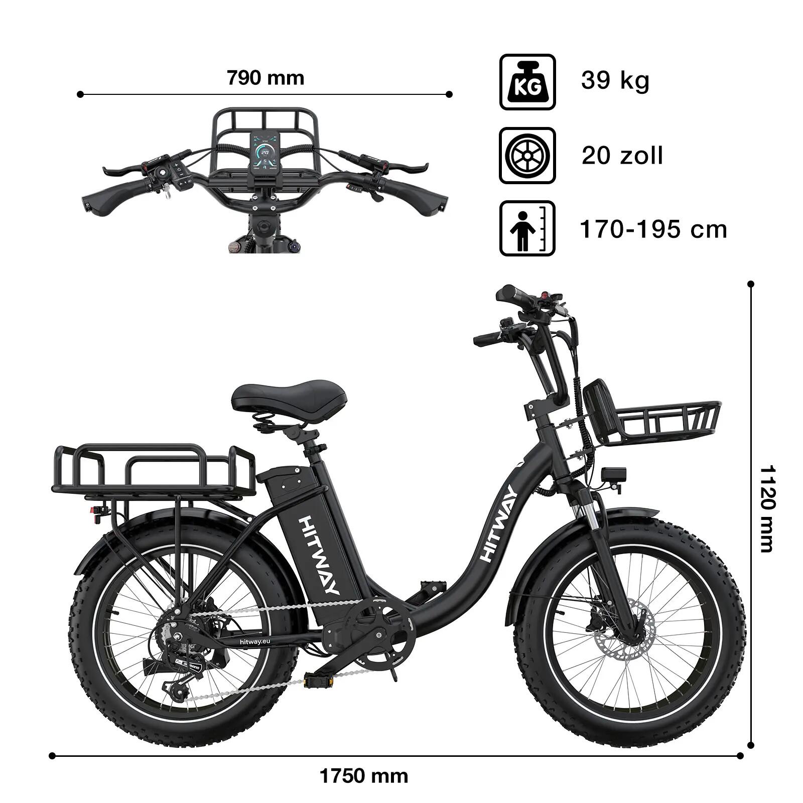 Bicicleta elétrica cargo BK6S PLUS, bateria 1296Wh, sensor de torque 2/6