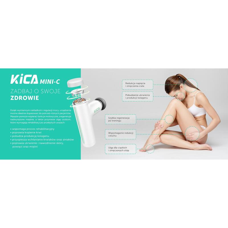 Pistolet de massage KICA MINI C Blanc Escalade Musculation KICA