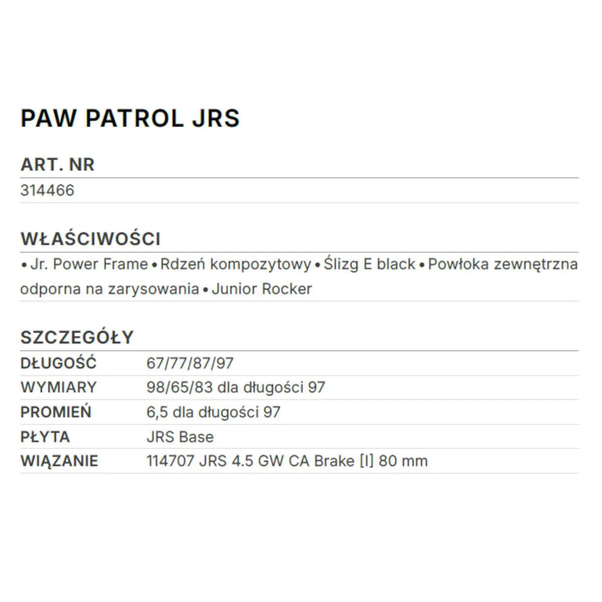 Narty HEAD PAW Psi Patrol Junior + wiązania JRS 4.5 GW 2027 77 cm 2/6