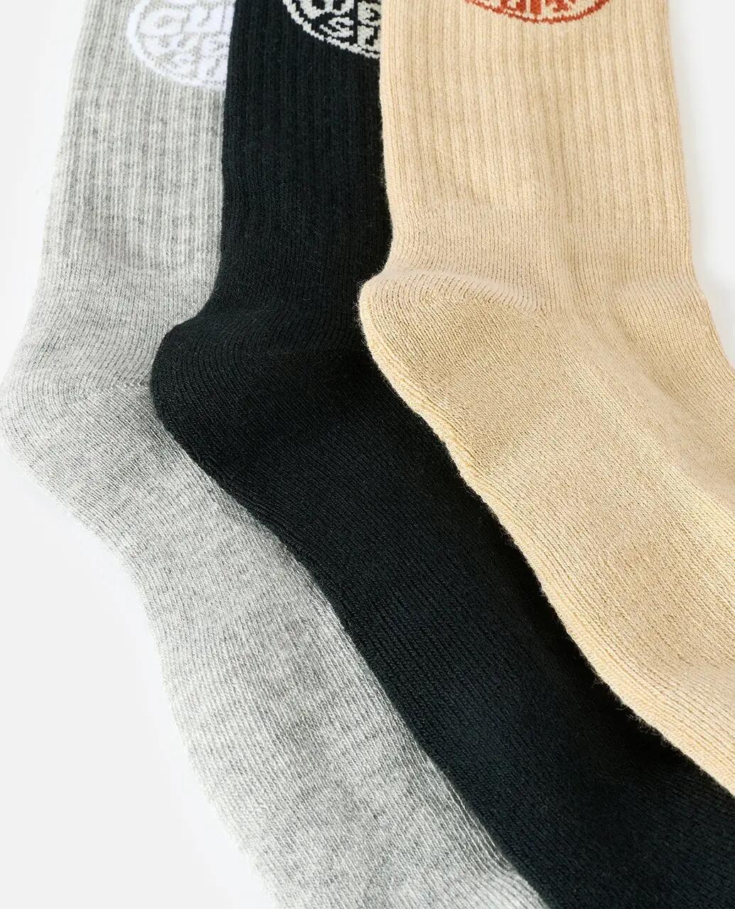 Meias Homem Wetty Crew pack de 3 - Khaki Sand 3/4