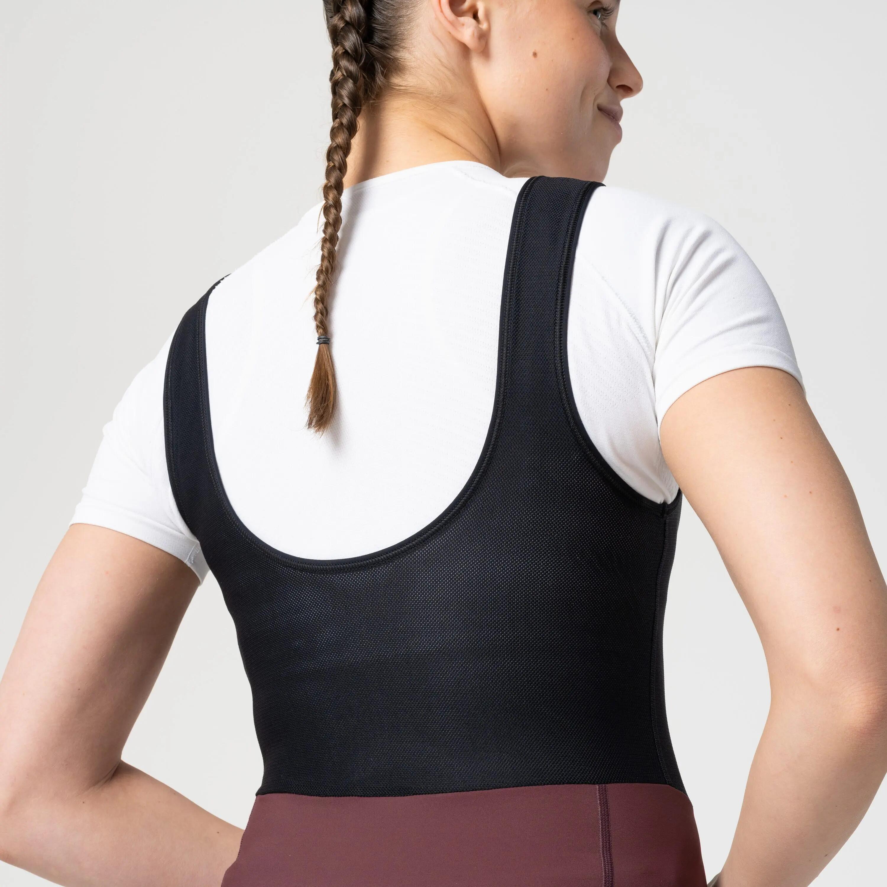 Dames Fietsen Bibtight Warm Winter Essential Bruin 7/7