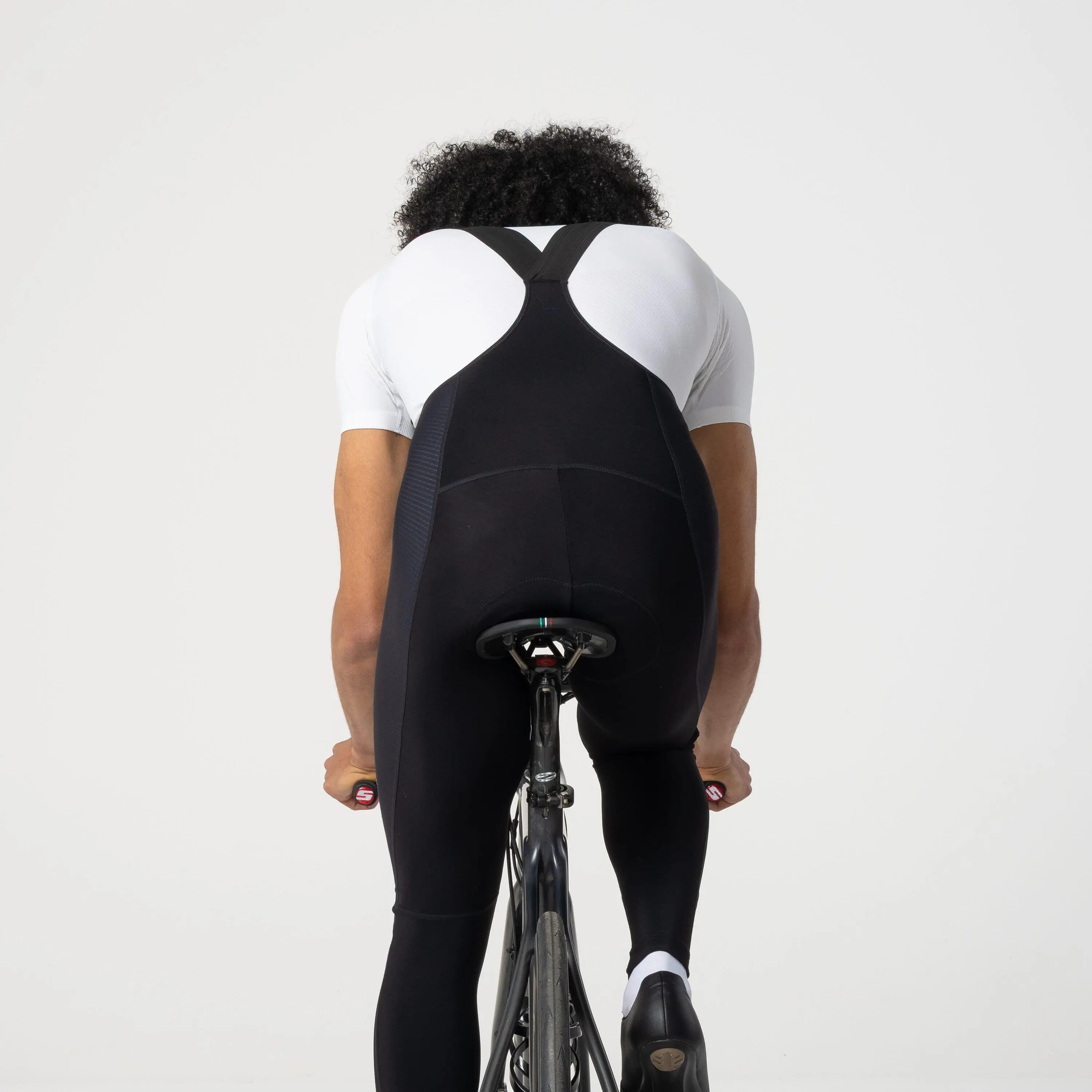 Heren Fietsen Bibtight Comfort Plus winddicht waterafstotend zwart 5/7